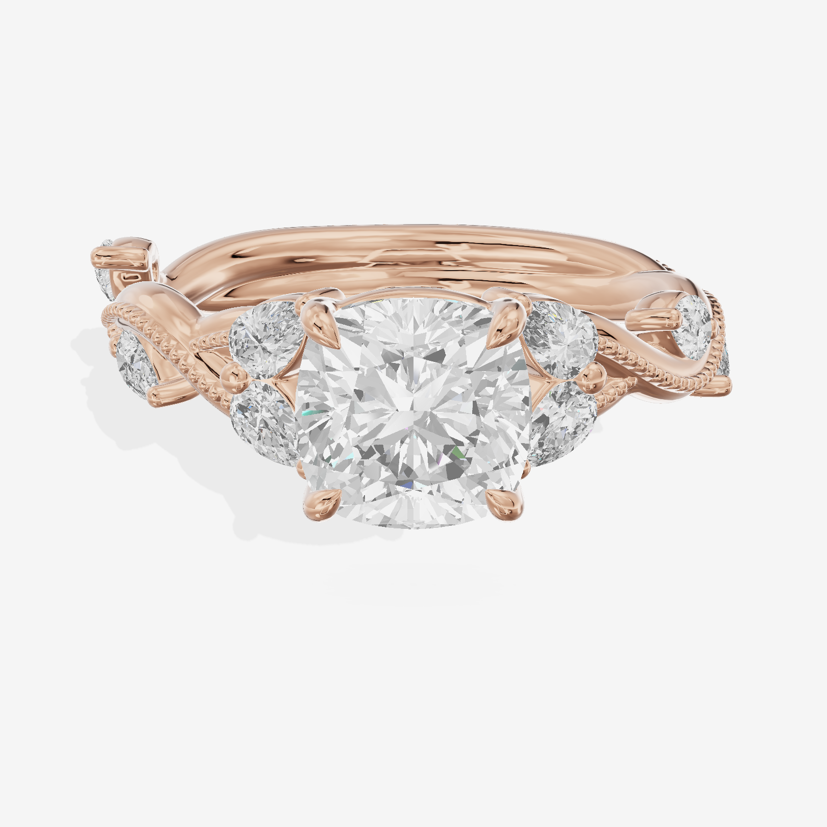 Vintage Twine Cushion Engagement Ring (3/8 ct. tw.) in 18K Rose Gold