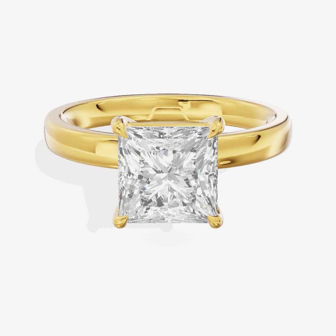 Tender Eversince 2.5mm Princess Solitaire Engagement Ring in 18K Yellow Gold