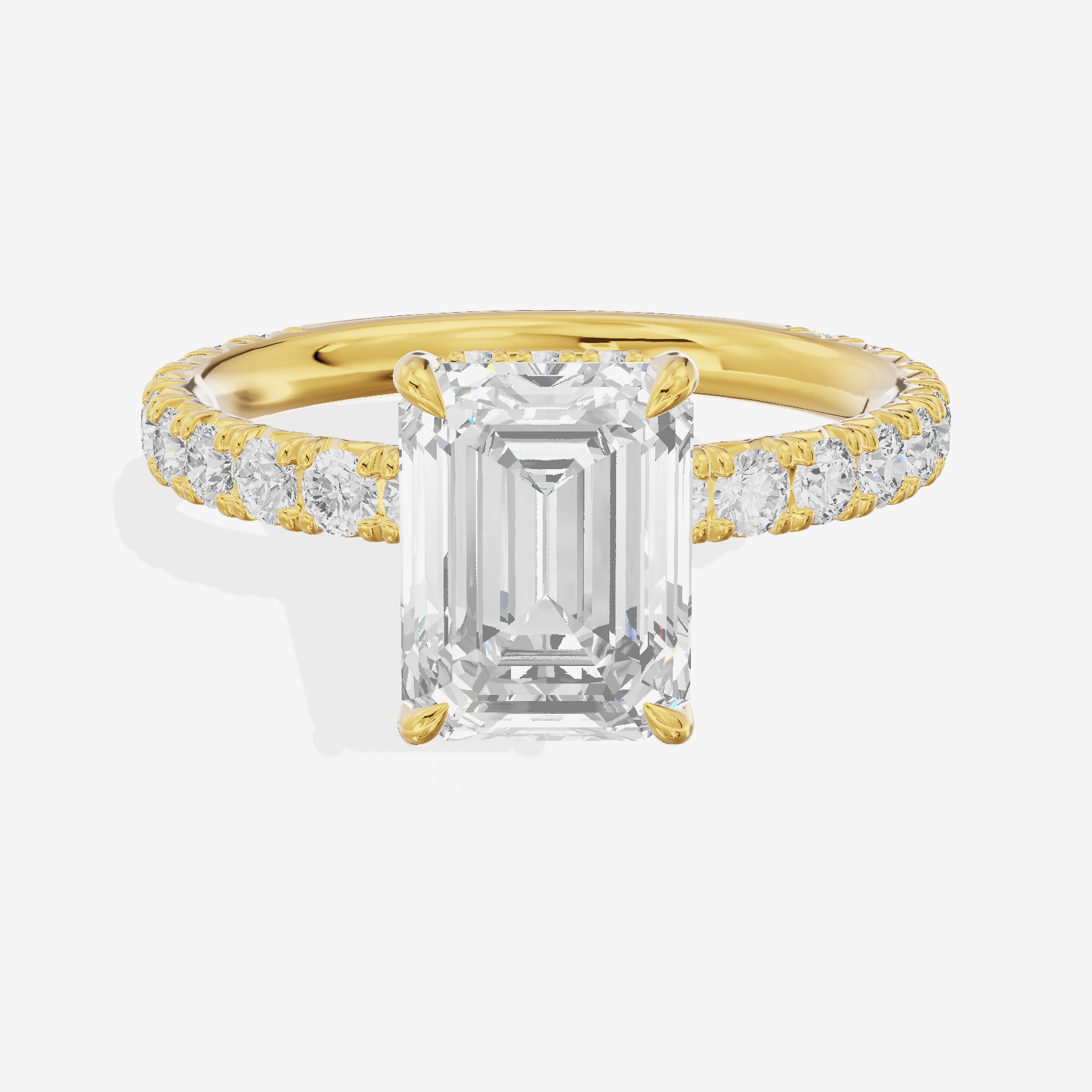 Sincere Pavé Emerald Engagement Ring (3/5 ct. tw.) in 18K Yellow Gold