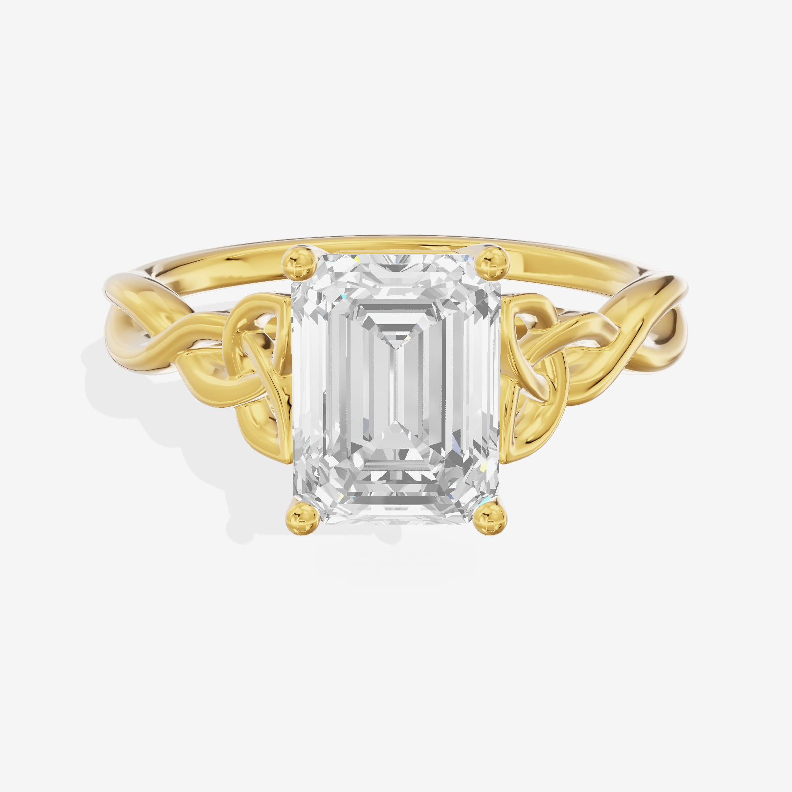 Modern Vowsae 2.5mm Emerald Solitaire Engagement Ring in 18K Yellow Gold