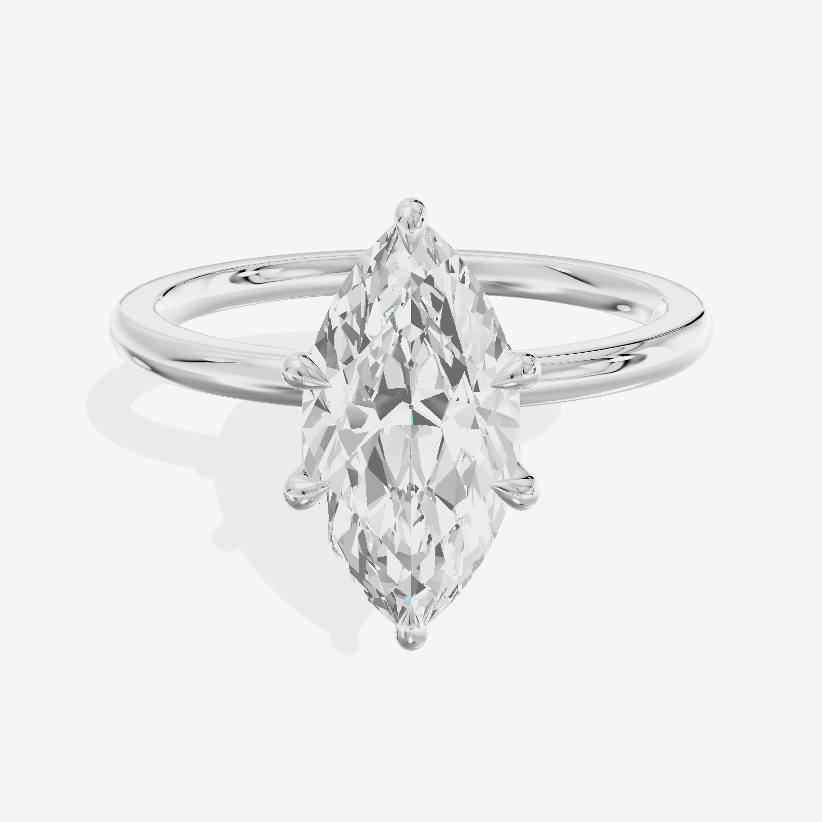 Janevra Marquise Engagement Ring with Side Stones (1/10 ct. tw.) in 14K White Gold