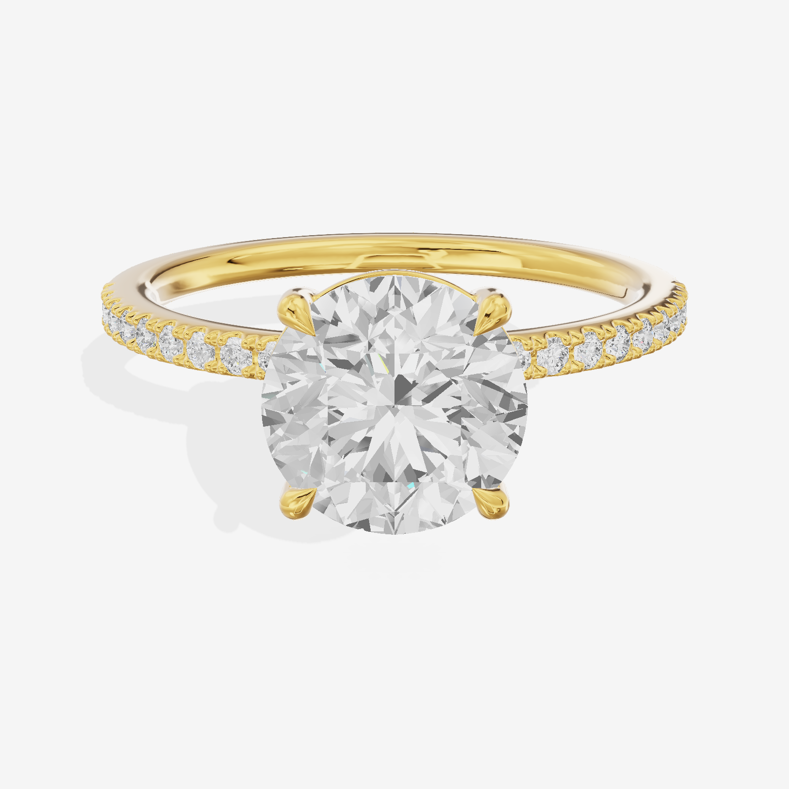 Tender Vowsae Round Engagement Ring with Side Stones (1/8 ct. tw.) in 18K Yellow Gold