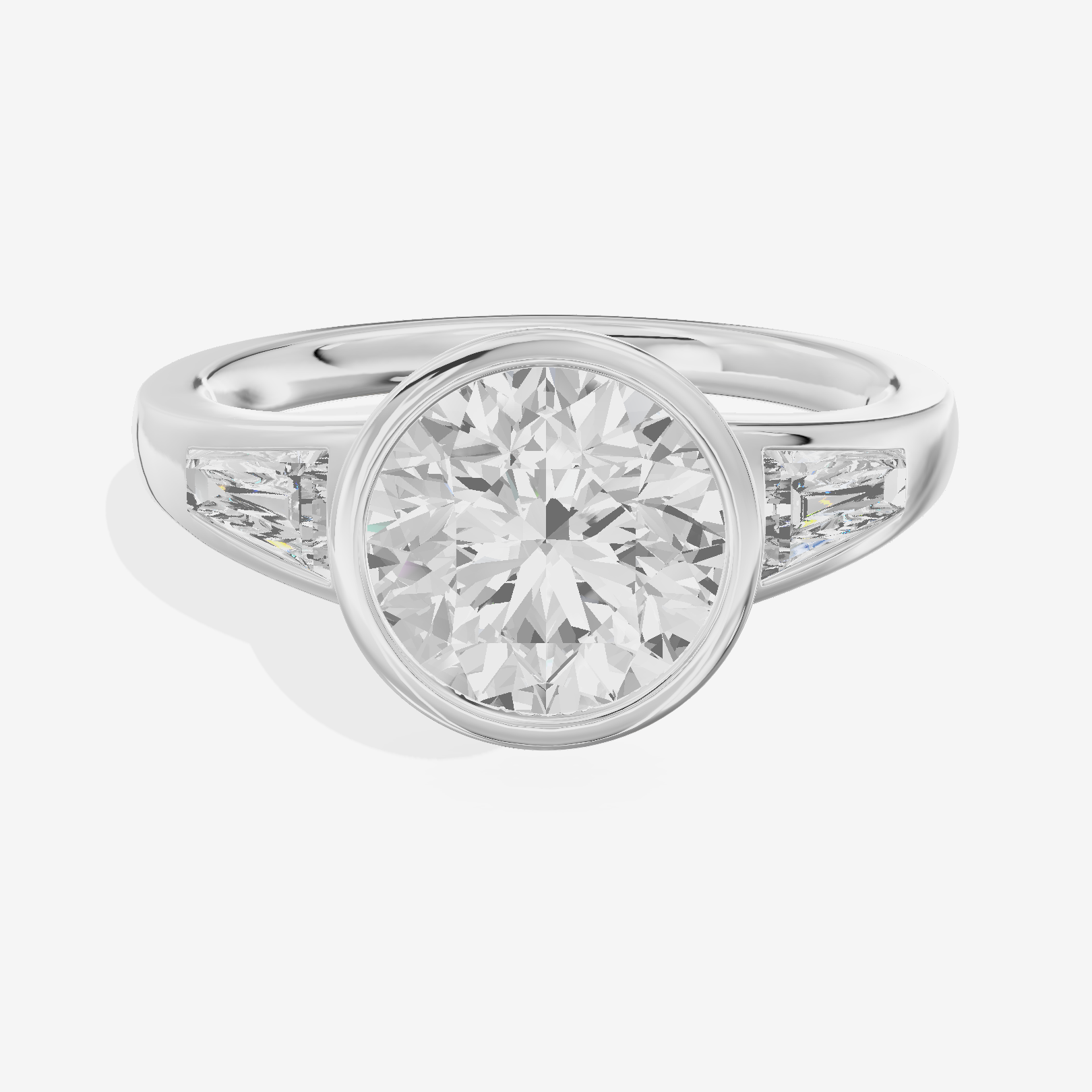 Modern Triade Round Three Stone Engagement Ring (1/2 ct. tw.) in Platinum