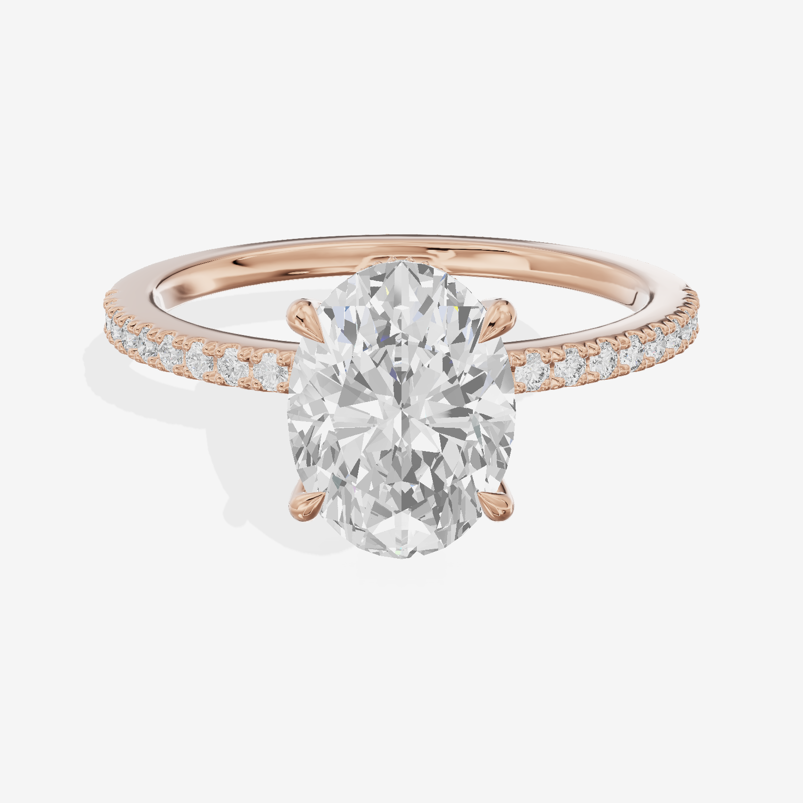 Lateria Hidden Halo Oval Engagement Ring (1/5 ct. tw.) in 14K Rose Gold