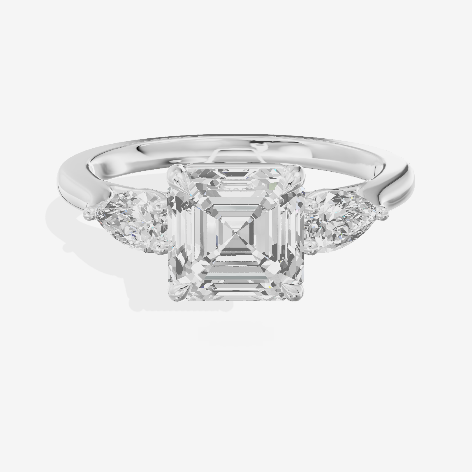 Classic Eversince Asscher Engagement Ring with Side Stones (2/5 ct. tw.) in Platinum