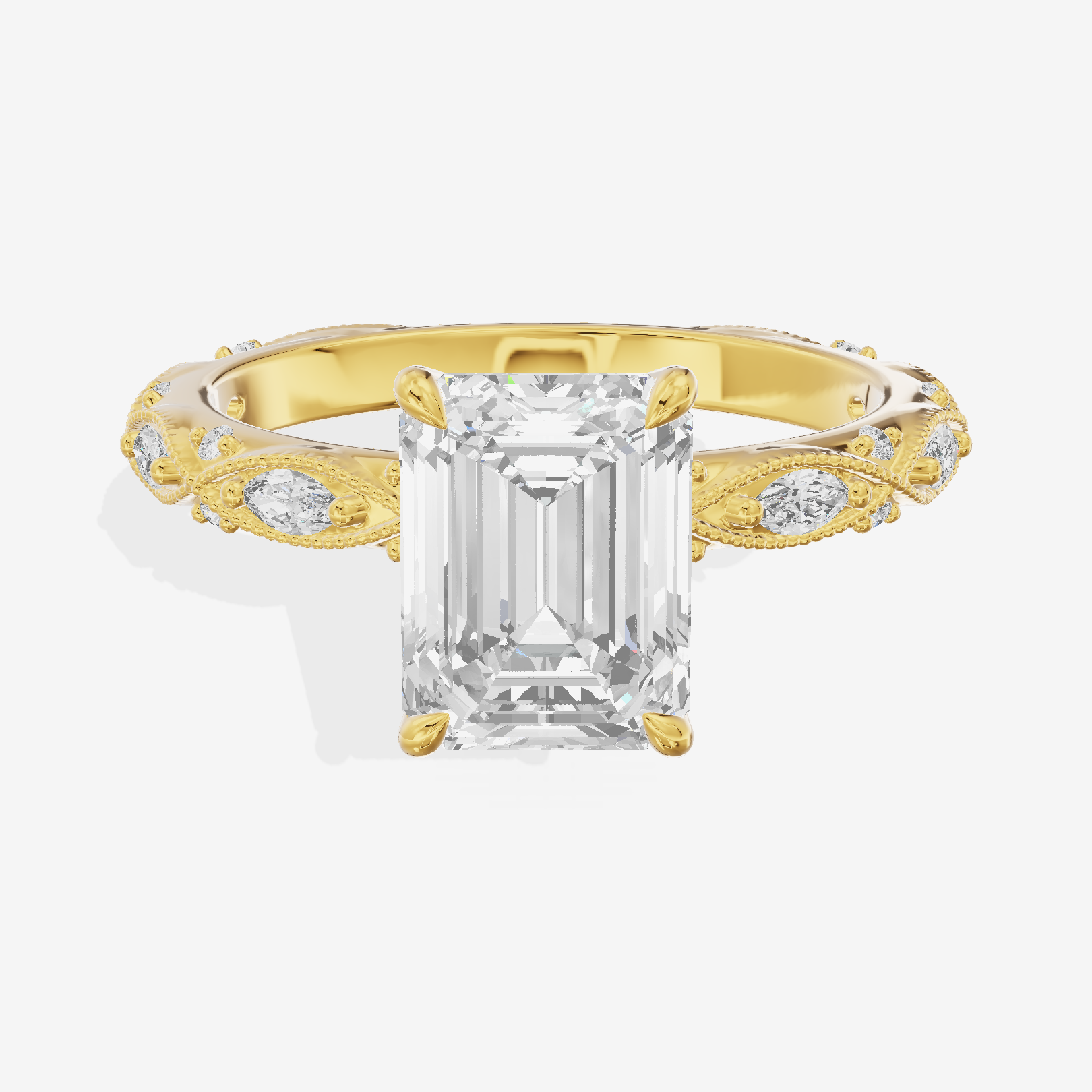 Vintage Whisper Emerald Engagement Ring (1/4 ct. tw.) in 18K Yellow Gold
