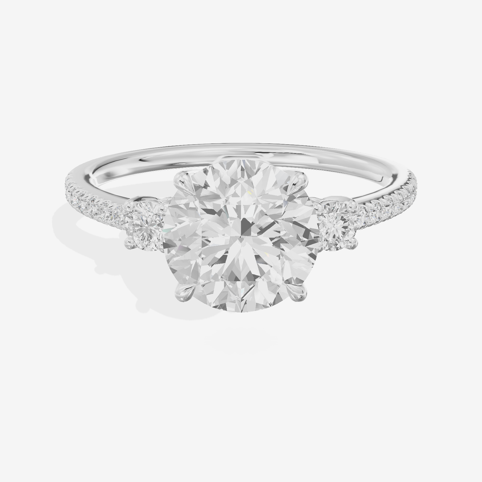 Mirth Three Stone Round Engagement Ring (1/4 ct. tw.) in Platinum
