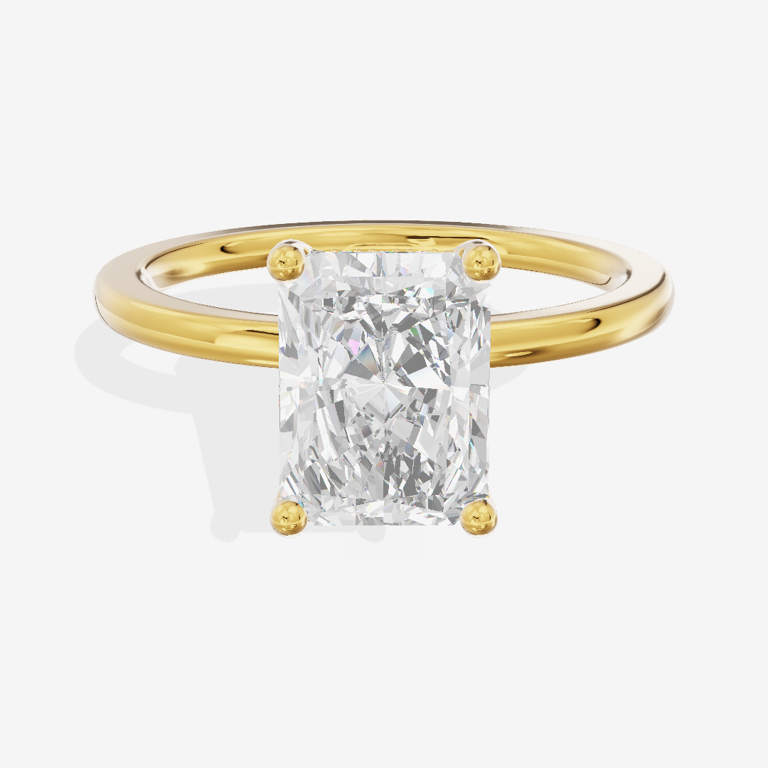 Vowsae Hidden Halo Radiant Engagement Ring (1/20 ct. tw.) in 14K Yellow Gold