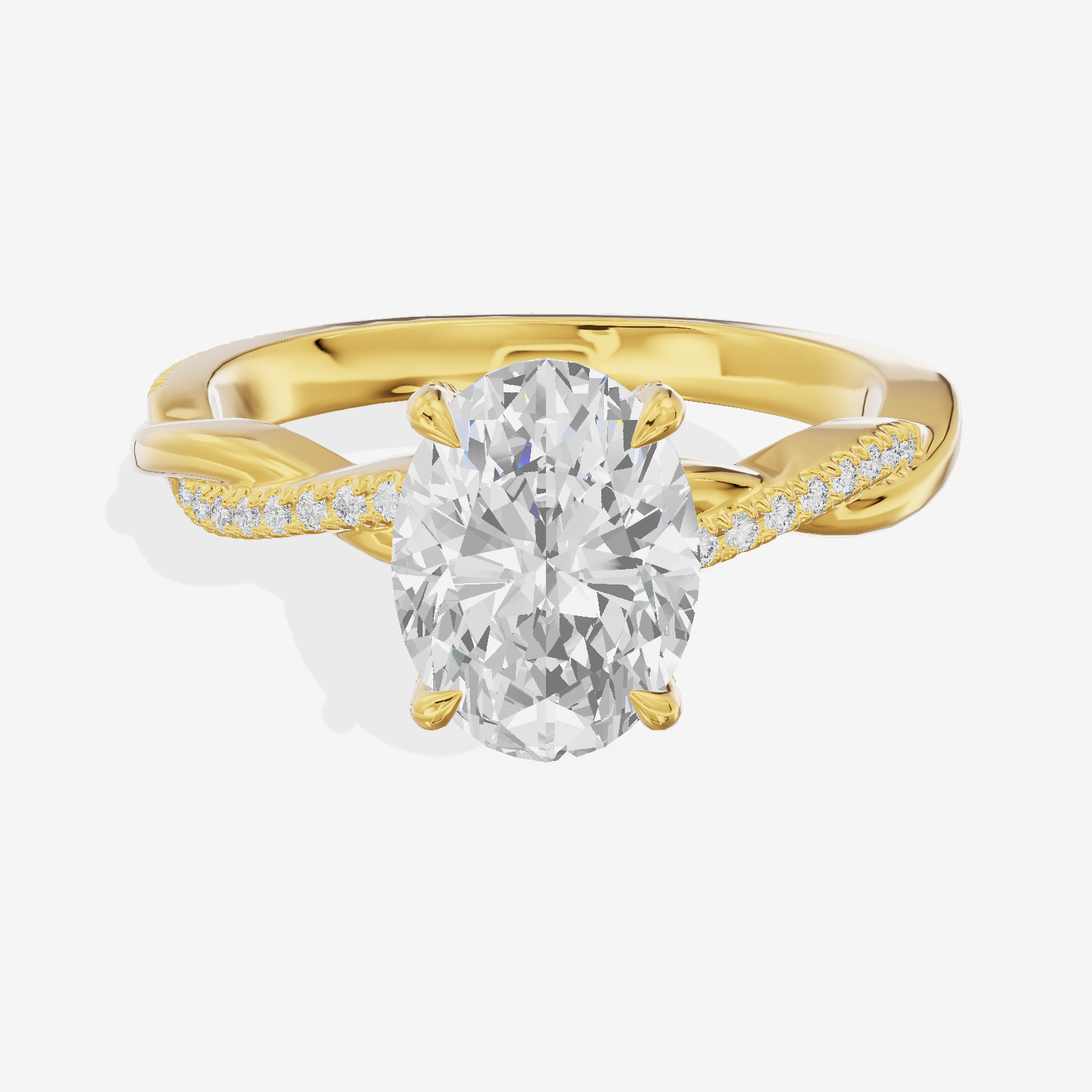 Petite Adorae Oval Hidden Halo Engagement Ring (1/5 ct. tw.) in 14K Yellow Gold