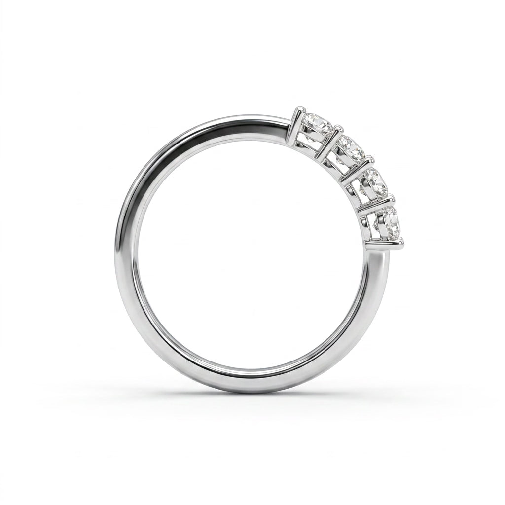 Low Profile Eternity Round Engagement Ring (1.34 ct. tw.) in 18K White Gold