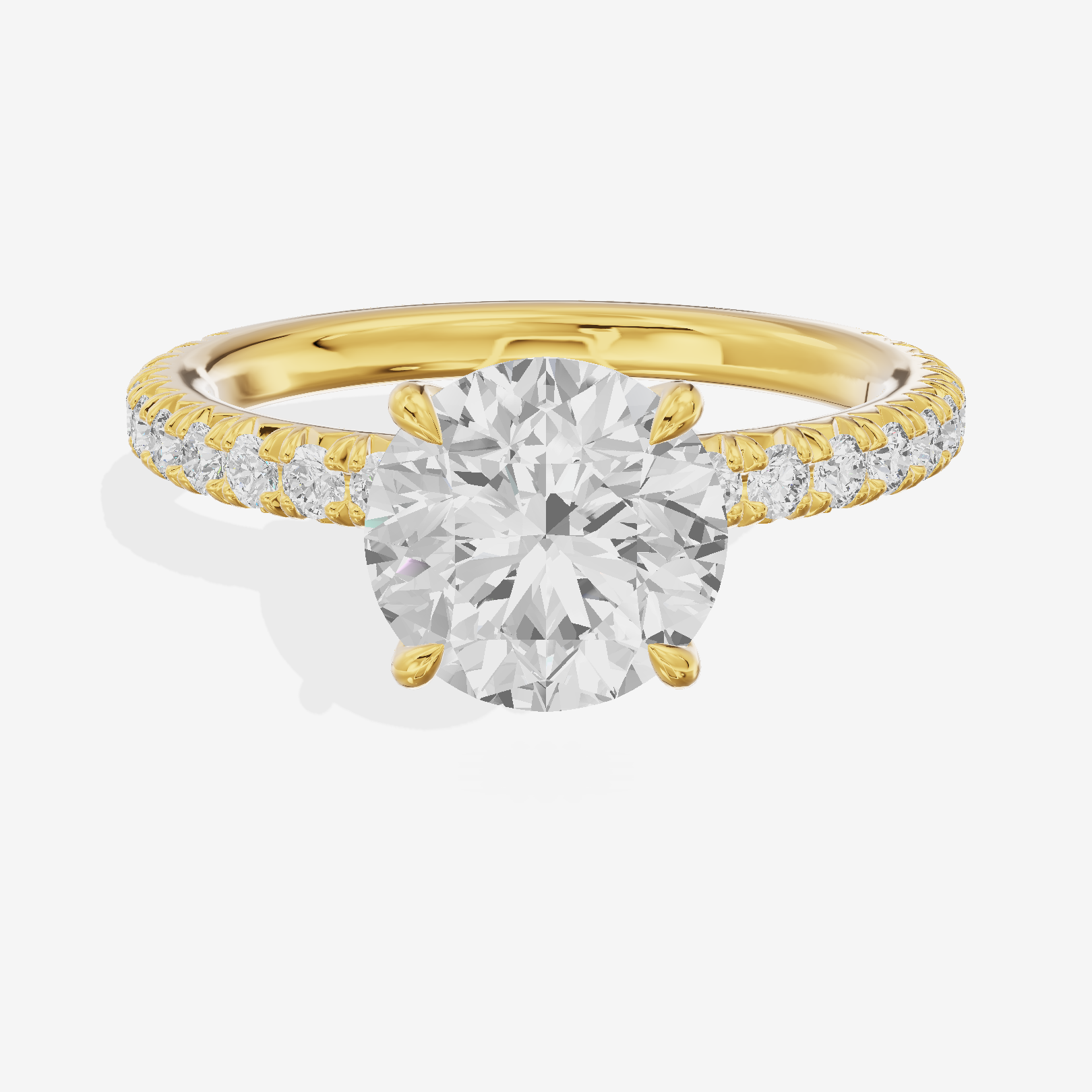 Petite Trueheart Round Engagement Ring with Side Stones (2/5 ct. tw.) in 18K Yellow Gold