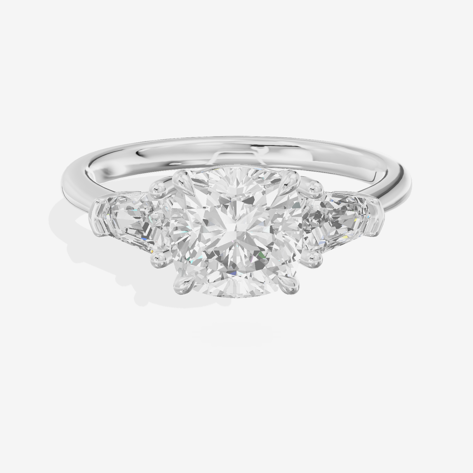 Maia Three Stone Cushion Engagement Ring (1/4 ct. tw.) in 14K White Gold
