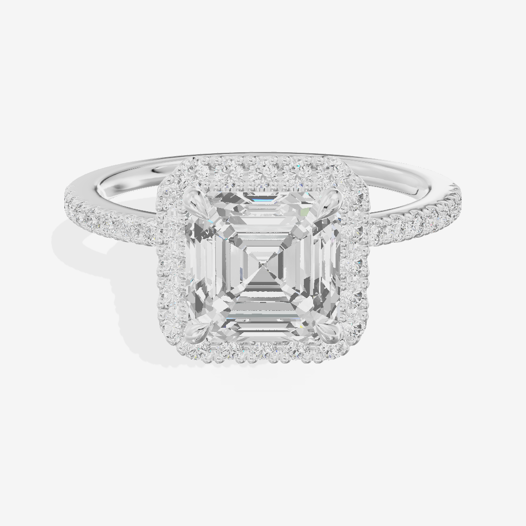Vintage Adorae Asscher Hidden Halo Engagement Ring (2/5 ct. tw.) in 14K White Gold