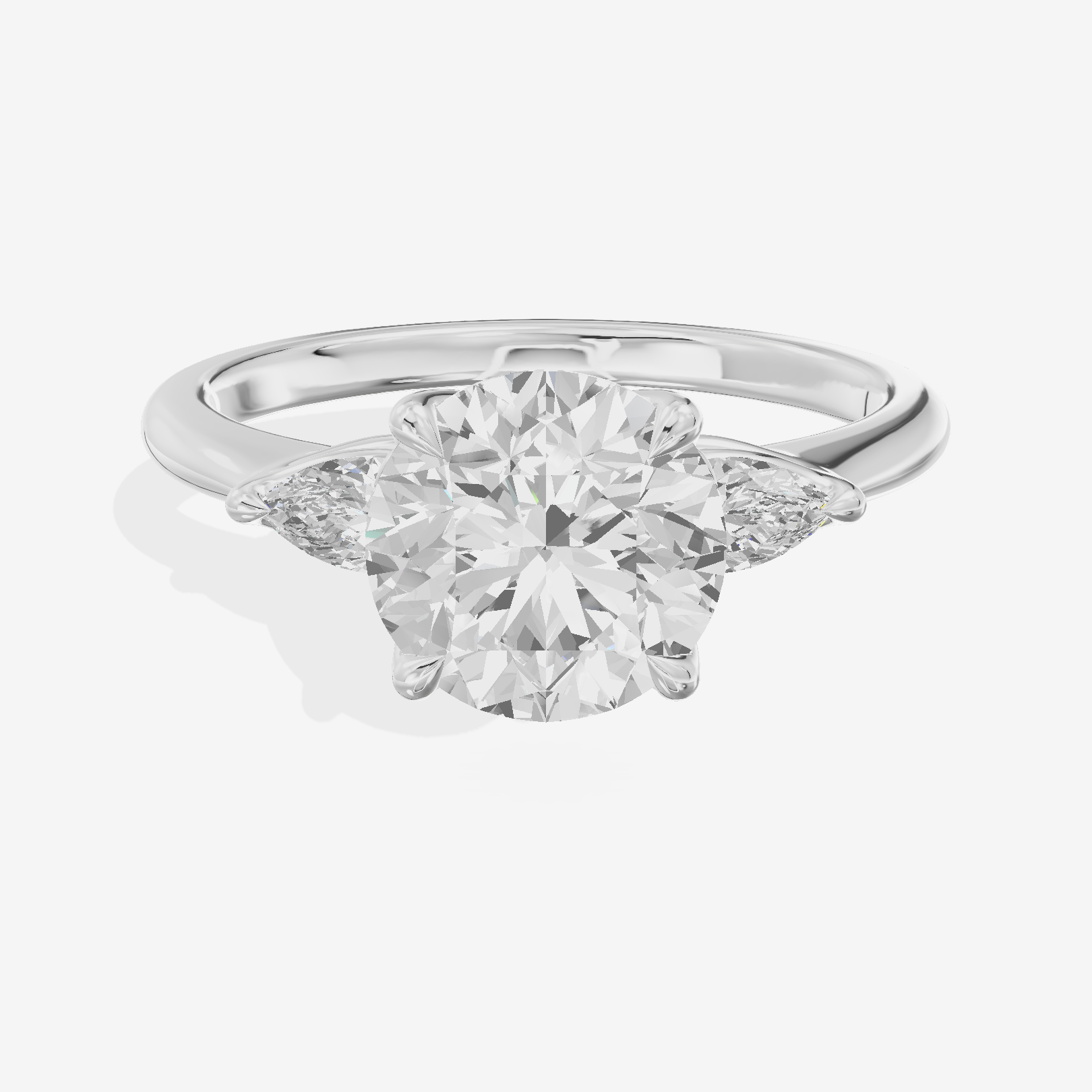 Vintage Coeurine Three Stone Round Engagement Ring (1/2 ct. tw.) in 14K White Gold