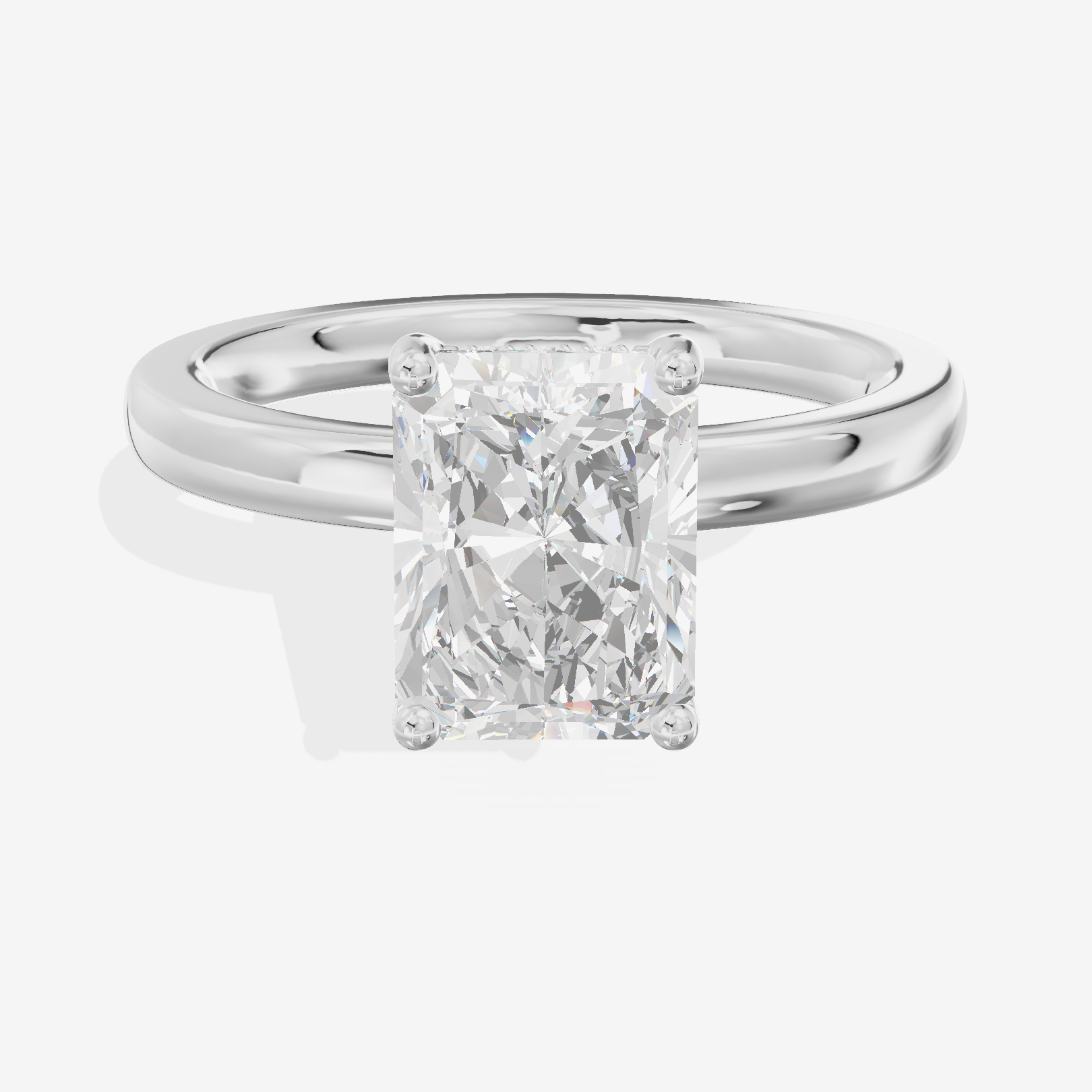 Grand Adorae Radiant Hidden Halo Engagement Ring (1/2 ct. tw.) in Platinum