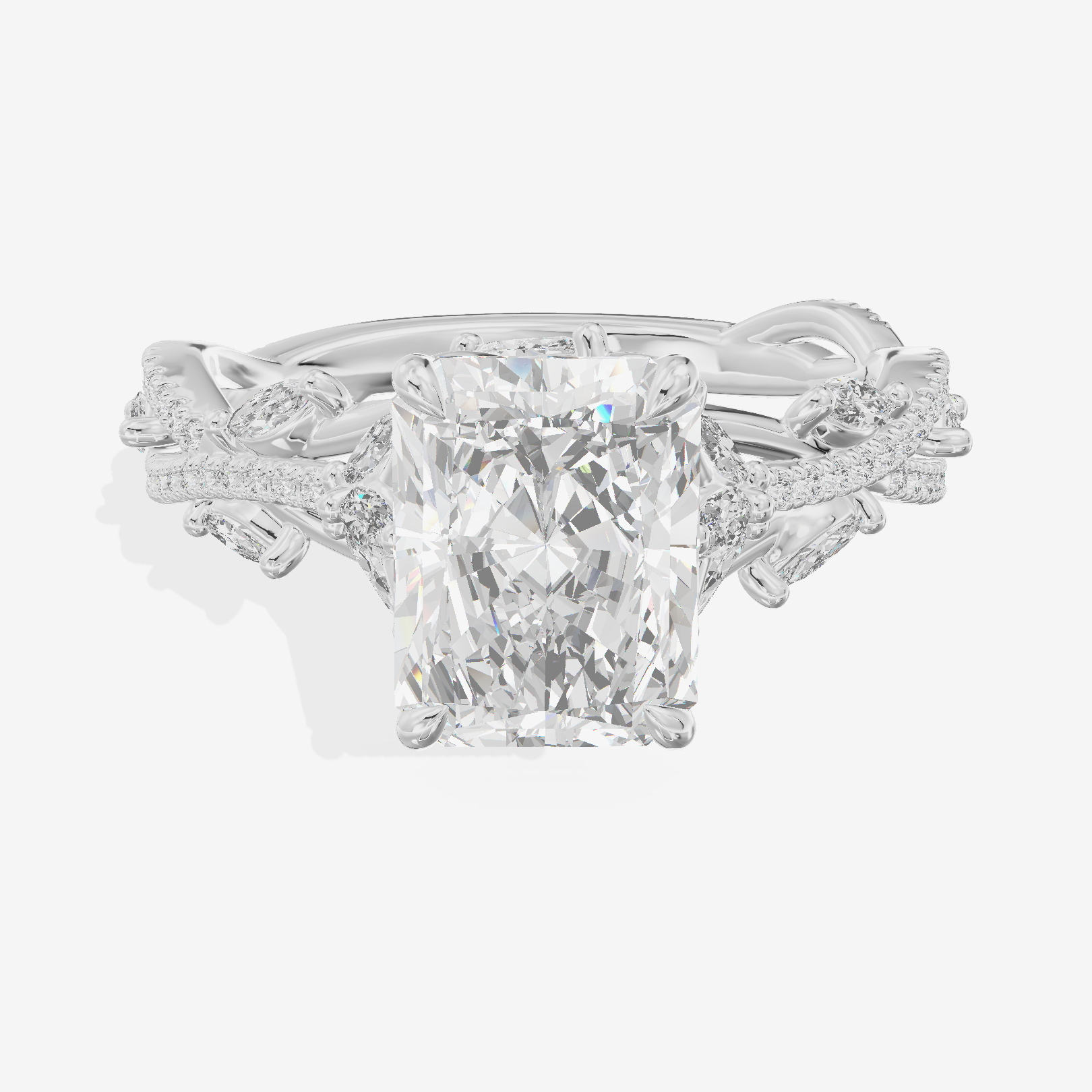 Grand Twine Radiant Twisted Engagement Ring (3/4 ct. tw.) in Platinum