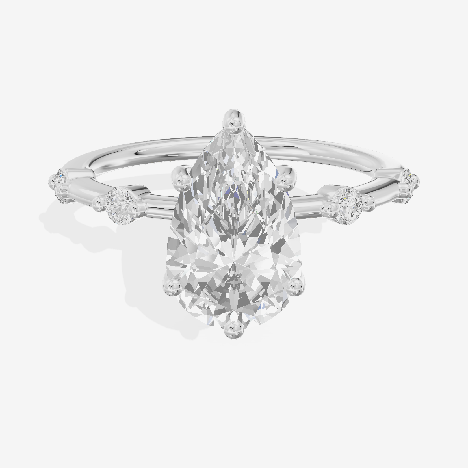 Selenia Pear Hidden Halo Engagement Ring (1/6 ct. tw.) in Platinum