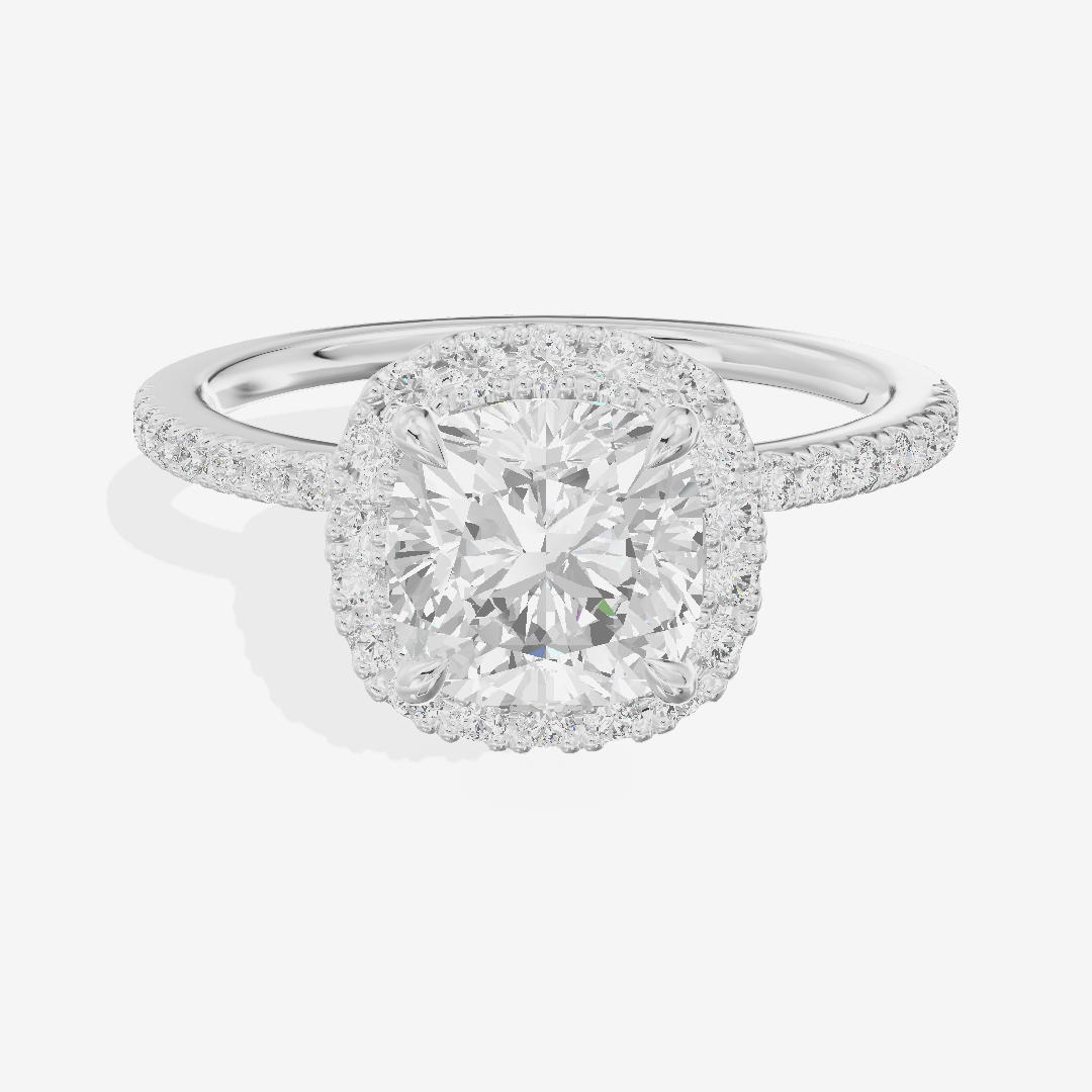 Vintage Adorae Cushion Hidden Halo Engagement Ring (2/5 ct. tw.) in Platinum