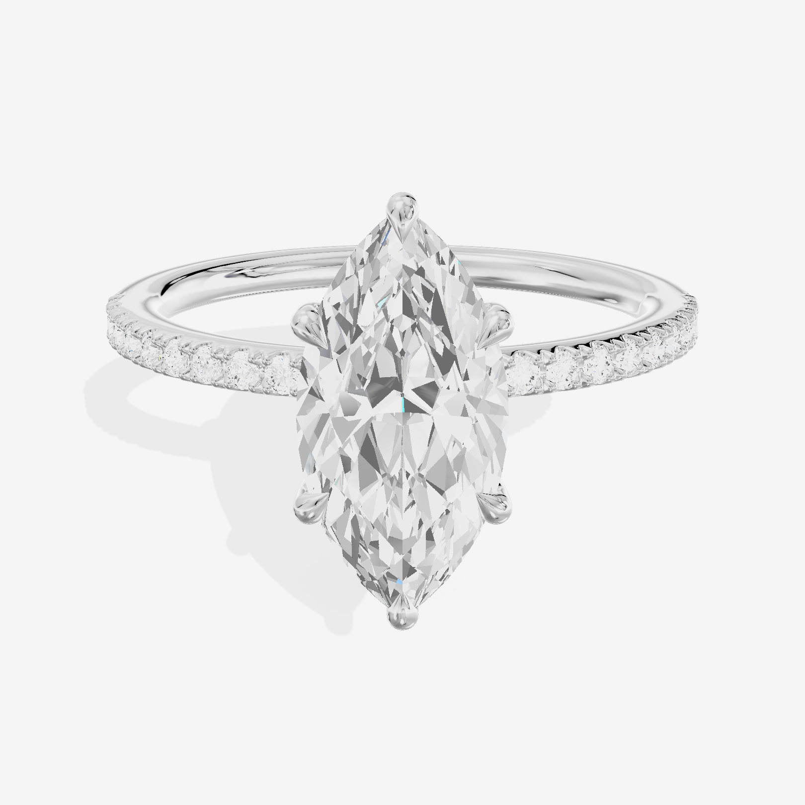 Tender Vowsae Marquise Engagement Ring with Side Stones (1/8 ct. tw.) in Platinum