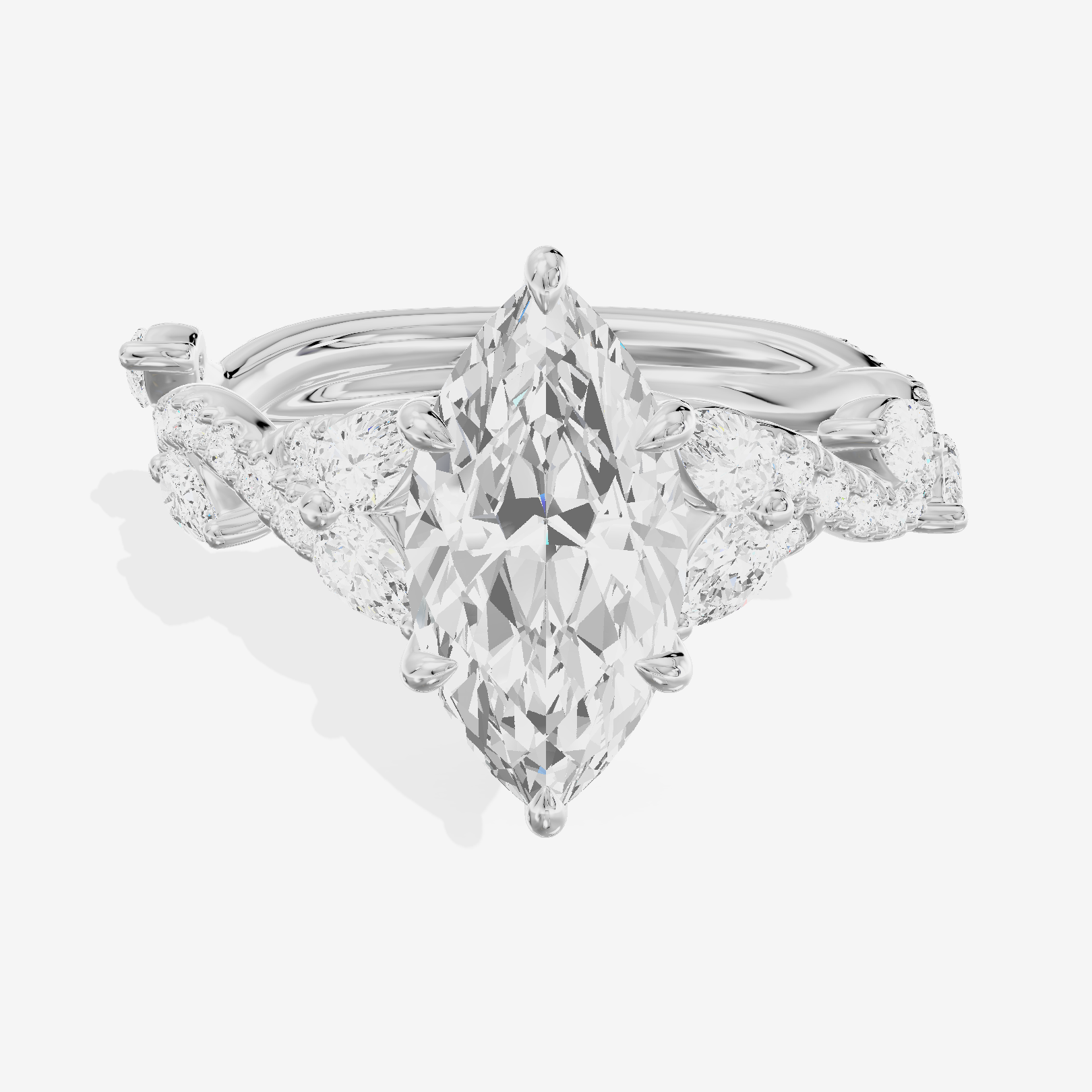 Vintage Heartline Marquise Engagement Ring (2/3 ct. tw.) in 18K White Gold