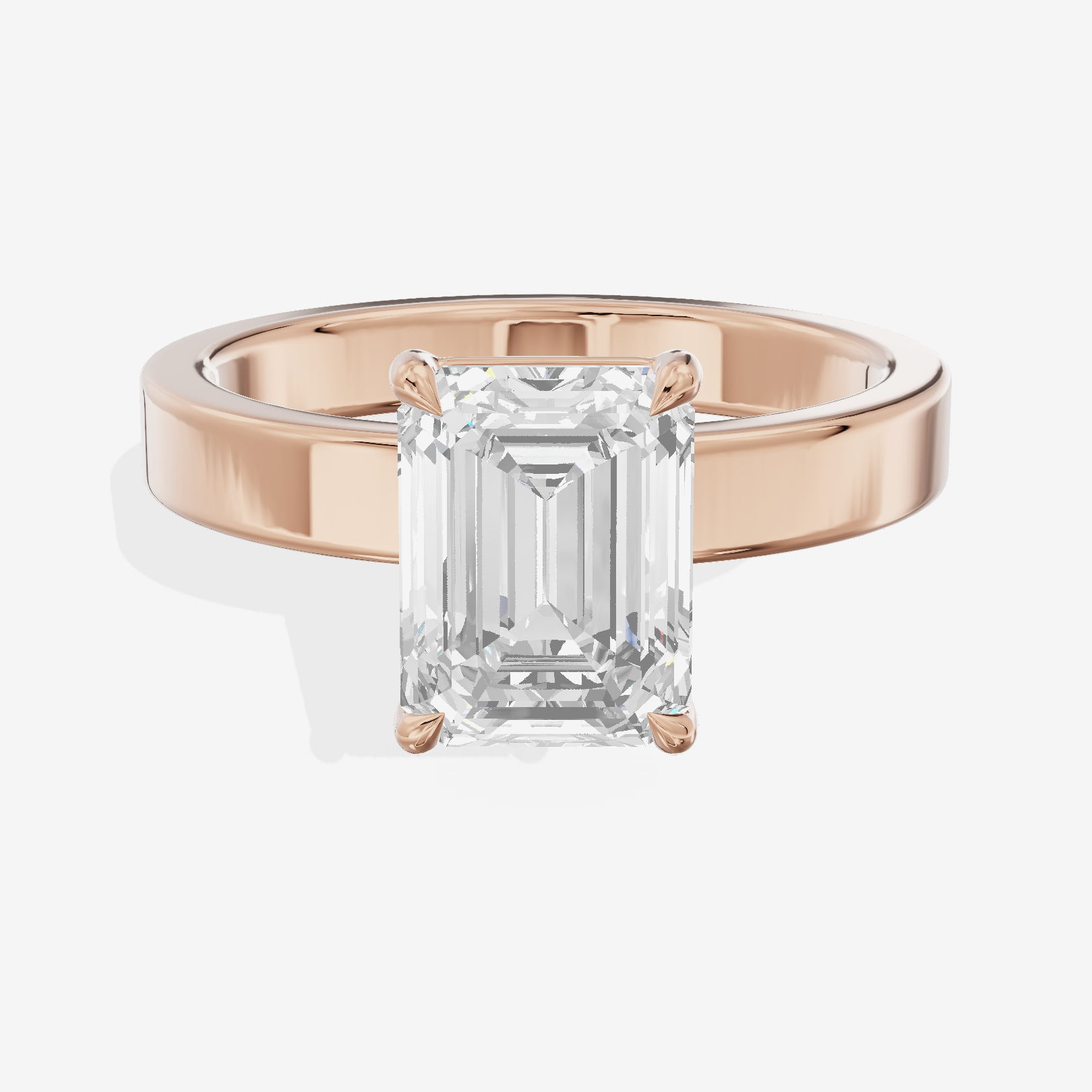 Eternal Vowsae 3mm Emerald Solitaire Engagement Ring in 18K Rose Gold