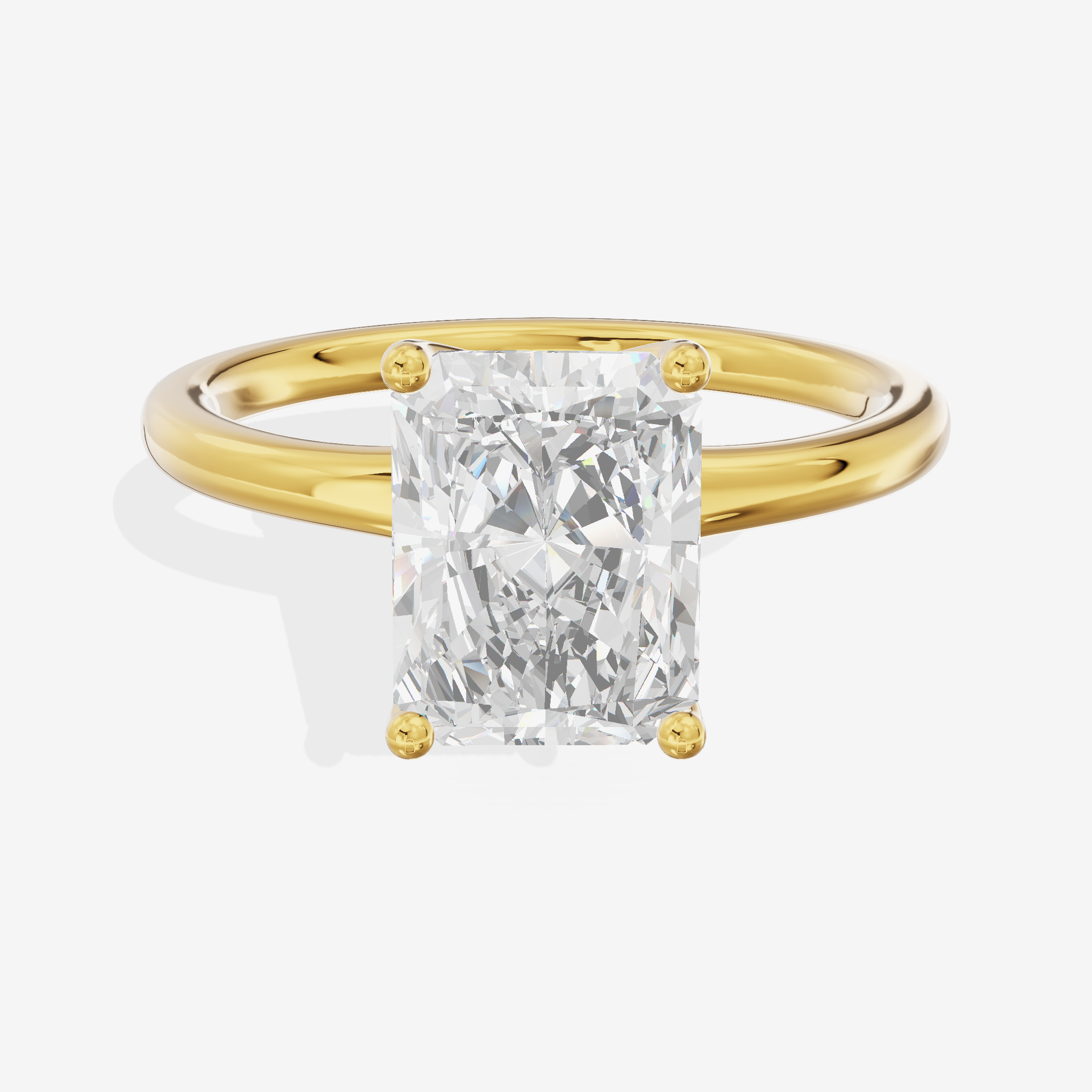 Linger 1.8mm Radiant Solitaire Engagement Ring in 18K Yellow Gold