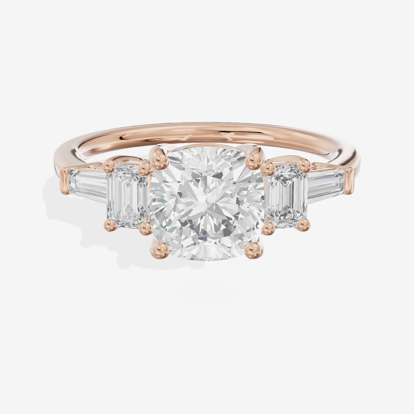 Vowsae Five Stone Cushion Engagement Ring (3/4 ct. tw.) in 14K Rose Gold