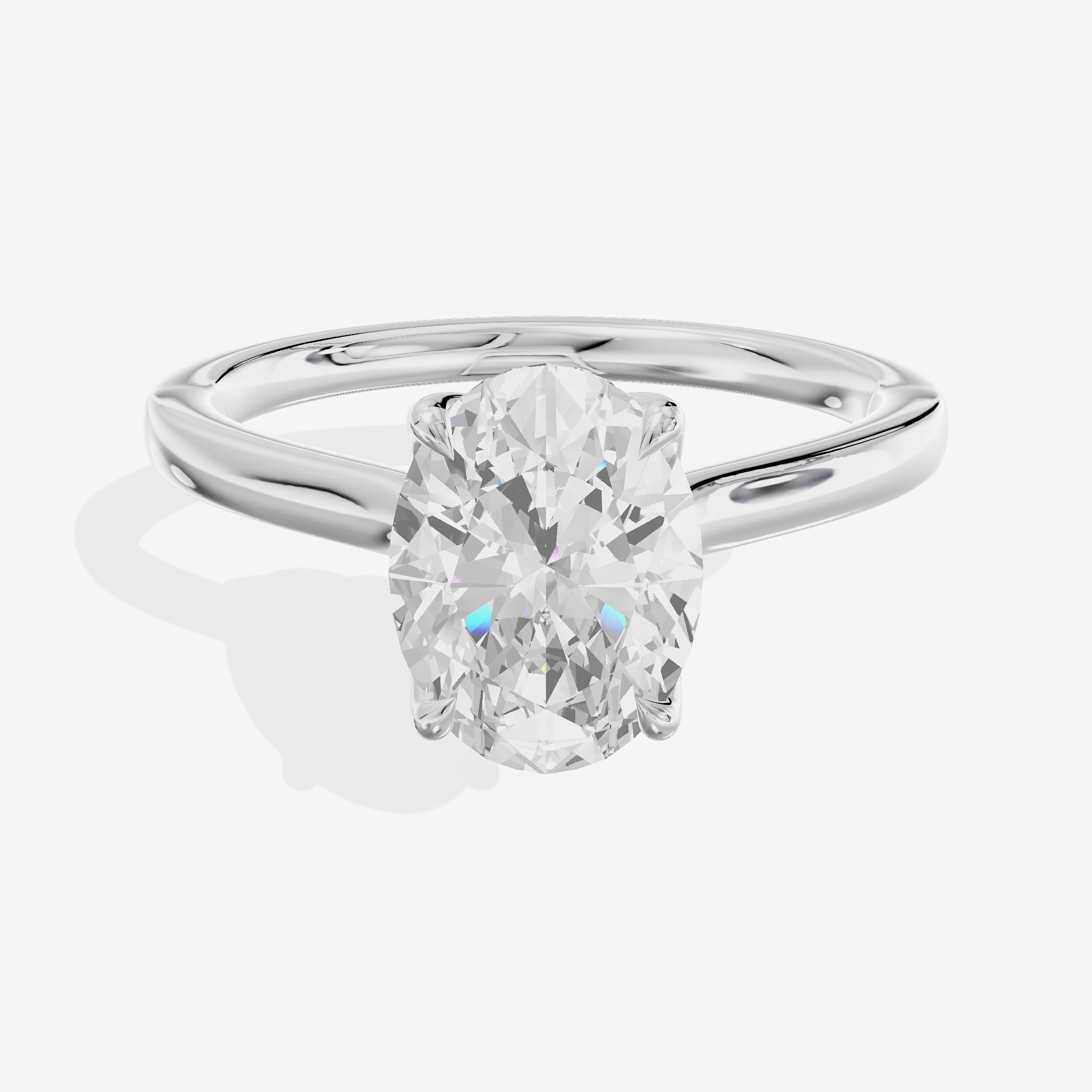 Pendulae Ring 1.8mm Oval Solitaire Engagement Ring in Platinum