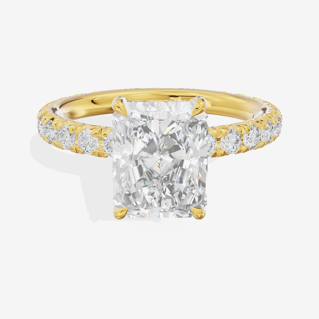 Eternal Coeurine Radiant Engagement Ring with Side Stones (3/5 ct. tw.) in 18K Yellow Gold