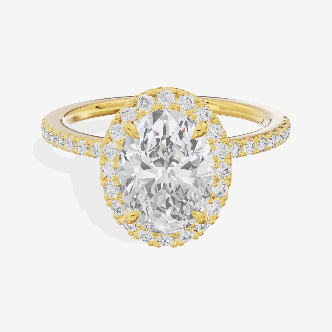 Vintage Adorae Oval Hidden Halo Engagement Ring (2/5 ct. tw.) in 14K Yellow Gold