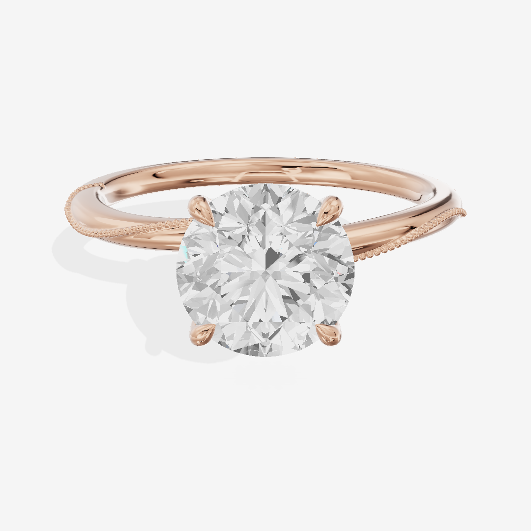 Vintage Coeurine Round Engagement Ring (1/10 ct. tw.) in 18K Rose Gold