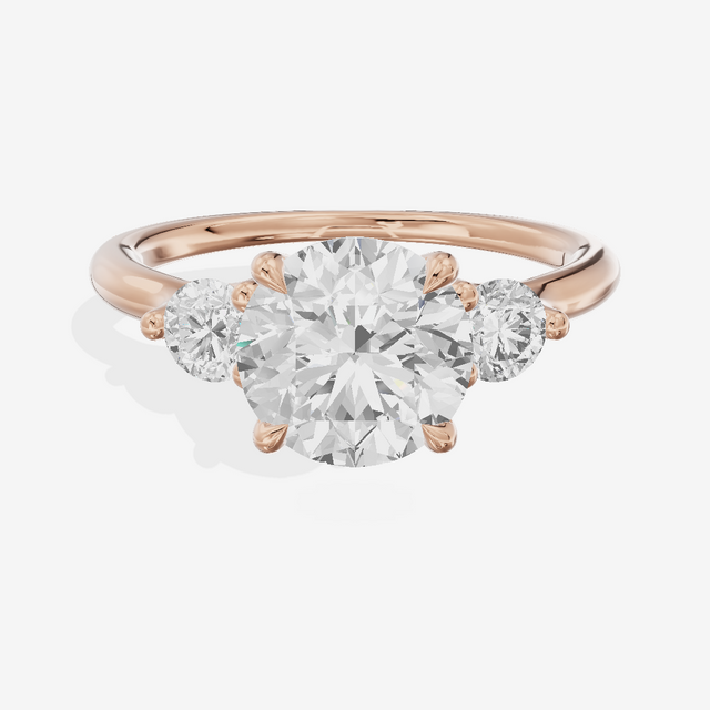 Eternal Vowsae Three Stone Round Engagement Ring (1/3 ct. tw.) in 14K Rose Gold
