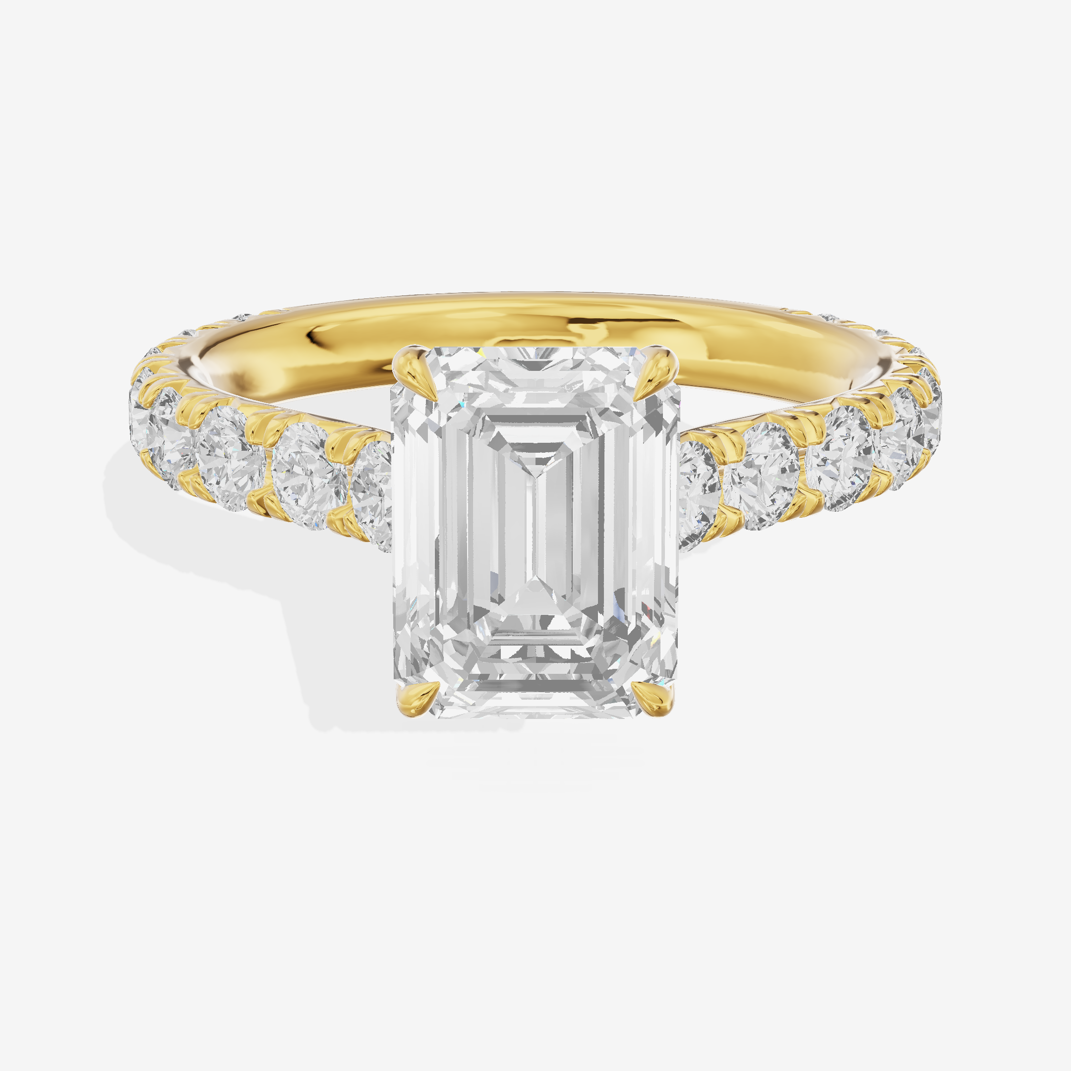 Twine Emerald Engagement Ring with Side Stones (7/8 ct. tw.) in 18K Yellow Gold