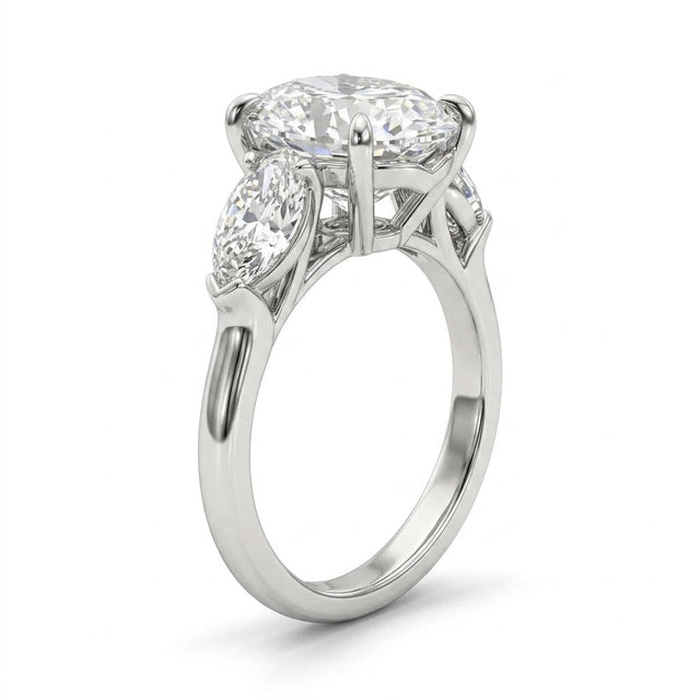 Three Stone Oval Engagement Ring (10.06 ct. tw.) in Platinum