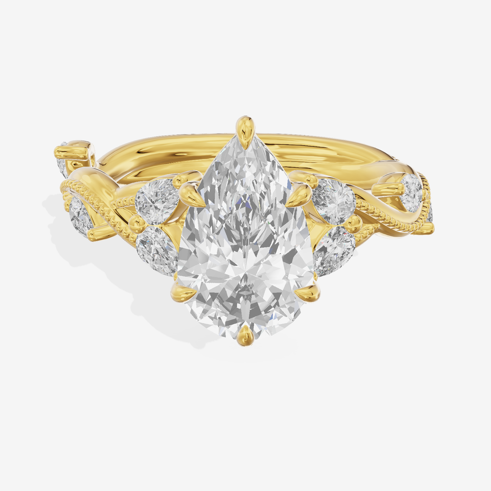 Vintage Twine Pear Engagement Ring (3/8 ct. tw.) in 18K Yellow Gold