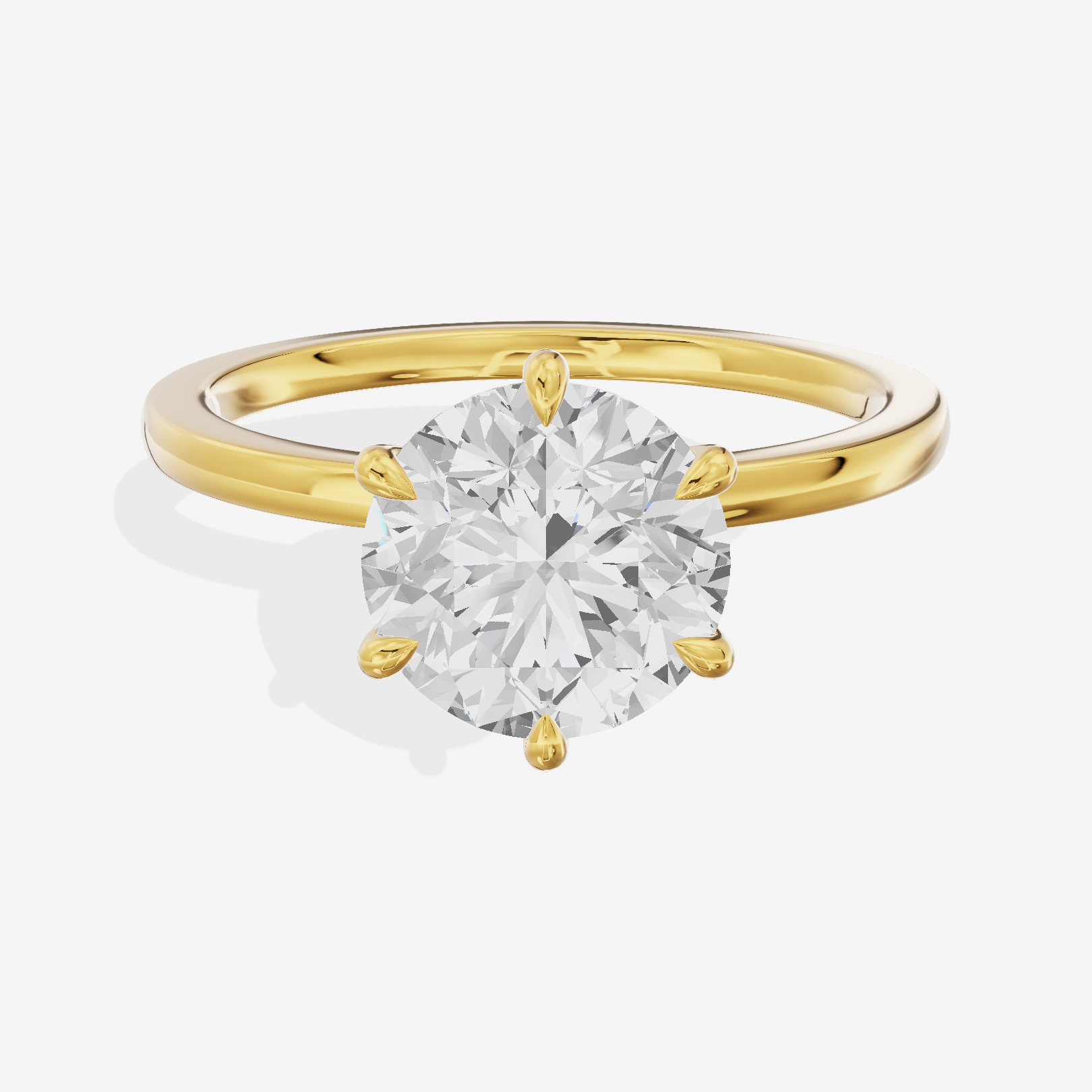 Aimora Halo Round Engagement Ring (1/20 ct. tw.) in 14K Yellow Gold
