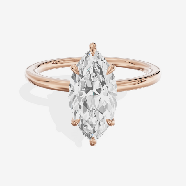 Sincere Halo Marquise Engagement Ring (1/15 ct. tw.) in 18K Rose Gold