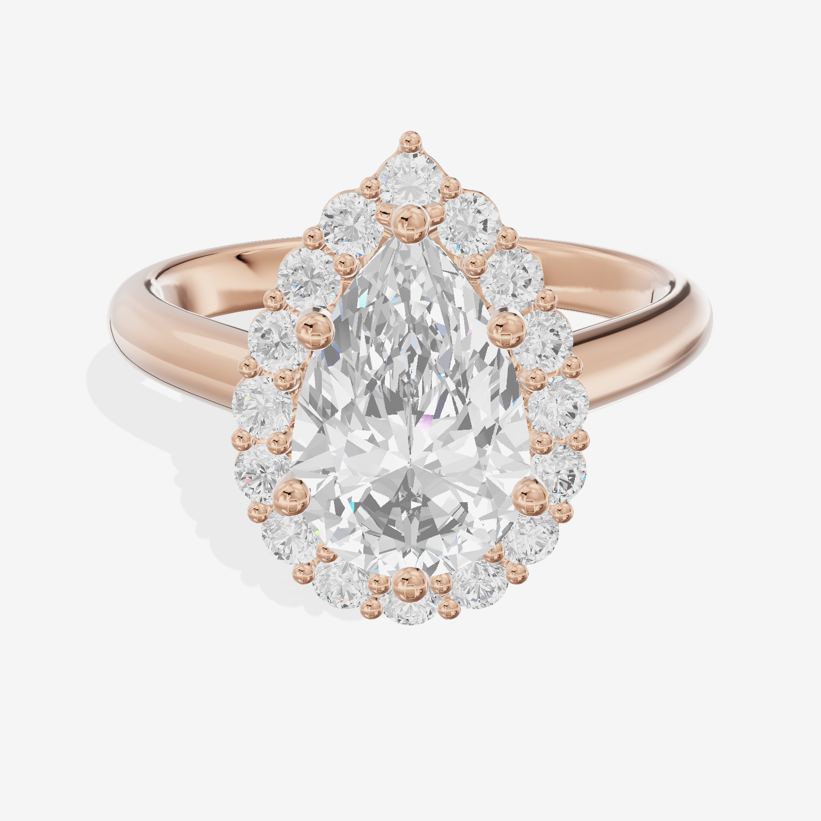 Liviana Pear Halo Engagement Ring (2/5 ct. tw.) in 18K Rose Gold