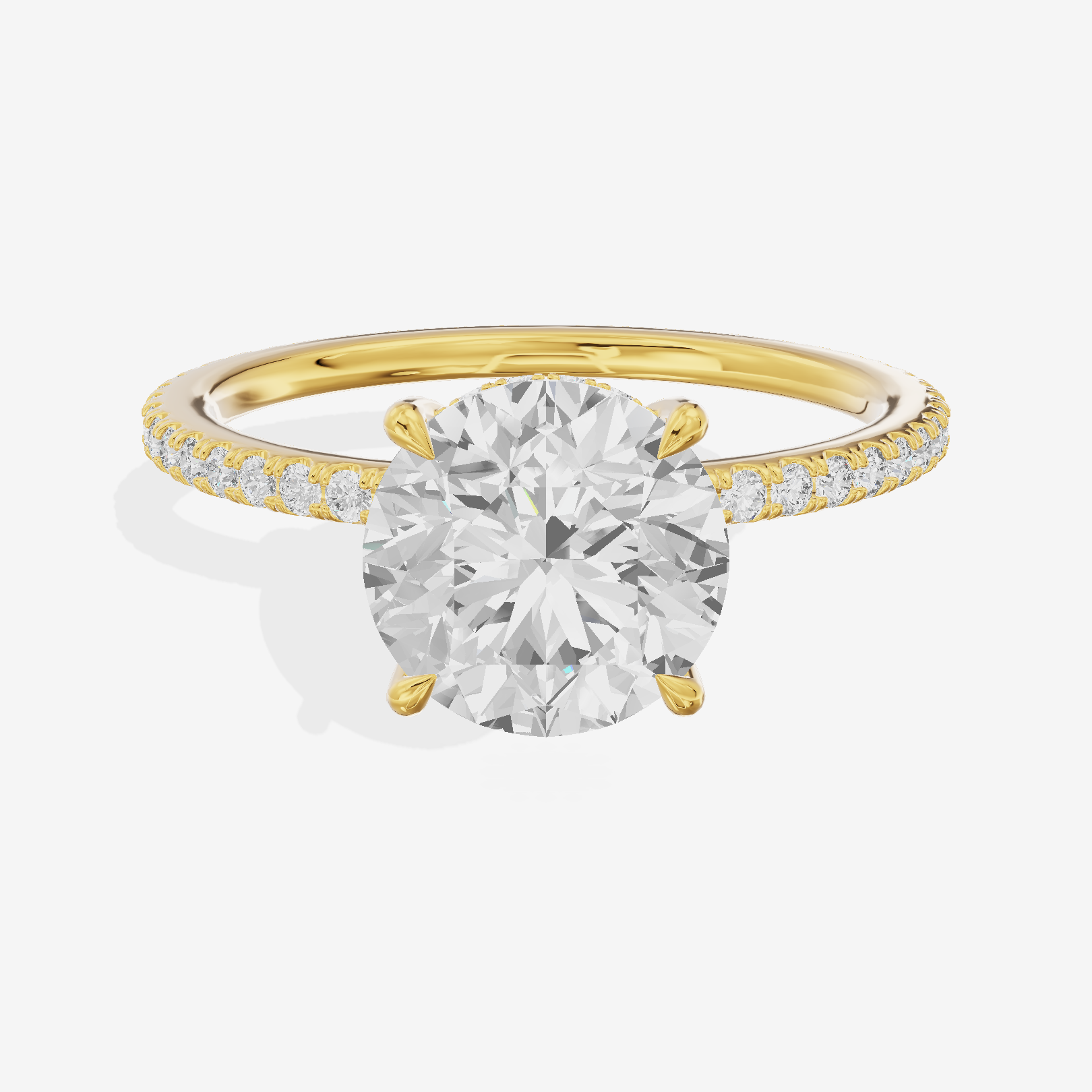 Mirelle Round Hidden Halo Engagement Ring (1/3 ct. tw.) in 18K Yellow Gold