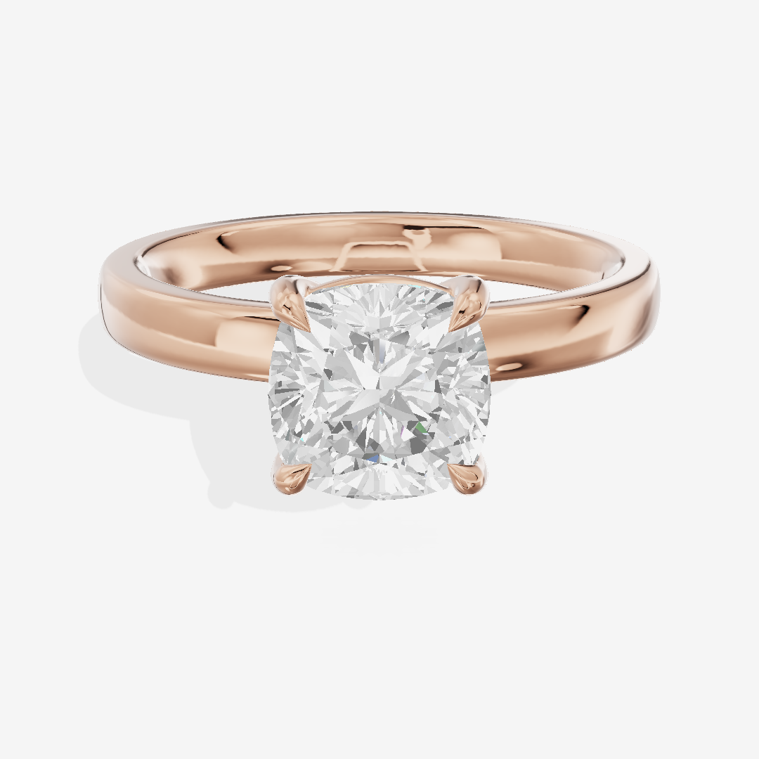Tender Eversince 2.5mm Cushion Solitaire Engagement Ring in 18K Rose Gold