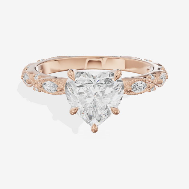Vintage Whisper Heart Engagement Ring (1/4 ct. tw.) in 18K Rose Gold