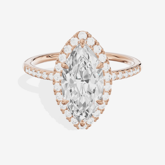 Vowsae Halo Marquise Engagement Ring (1/5 ct. tw.) in 14K Rose Gold