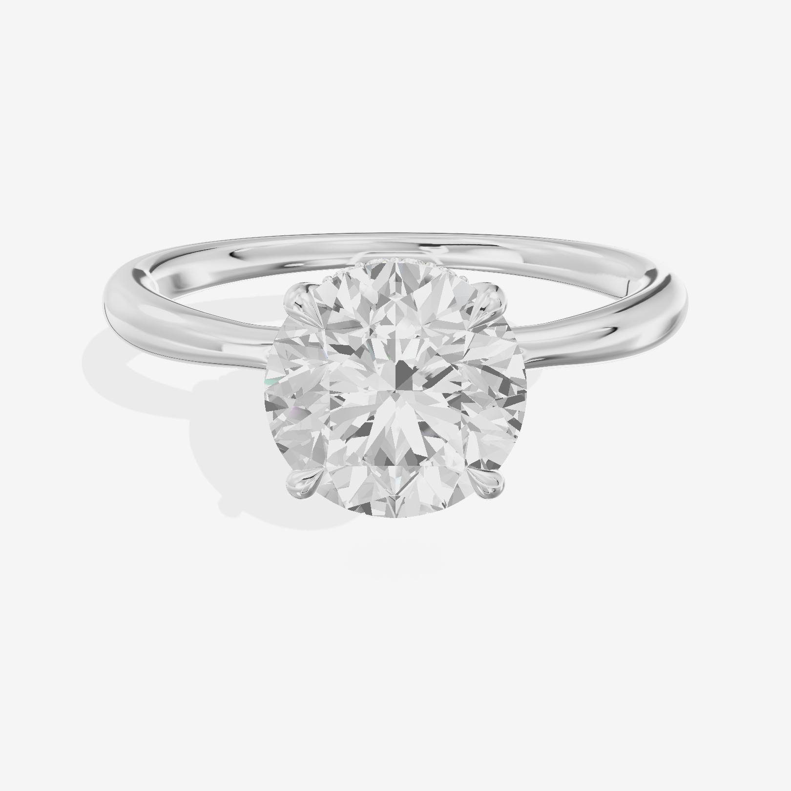One of One Hidden Halo Round Engagement Ring (1/2 ct. tw.) in 18K White Gold