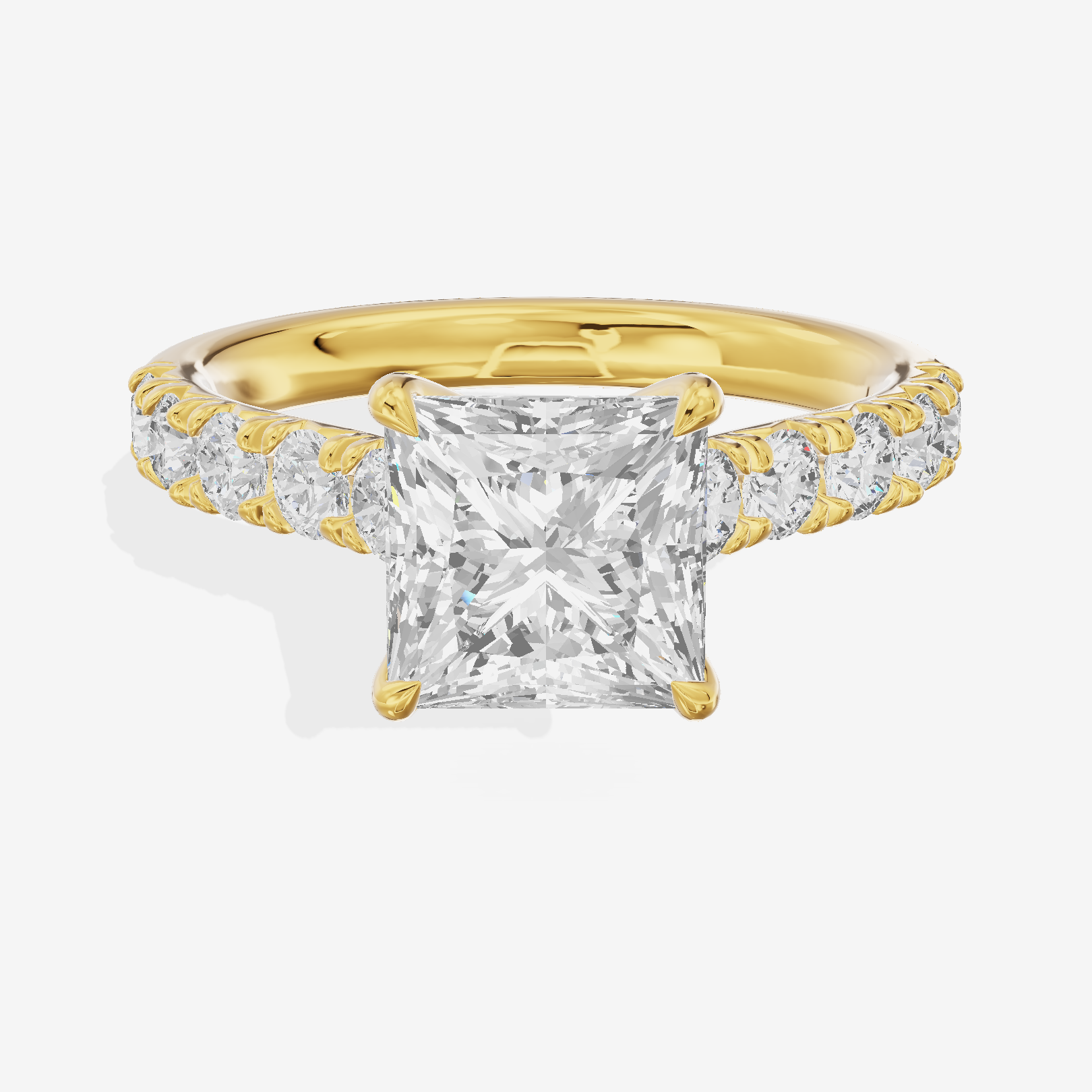 Halcyon Princess Vintage Engagement Ring (1/2 ct. tw.) in 18K Yellow Gold
