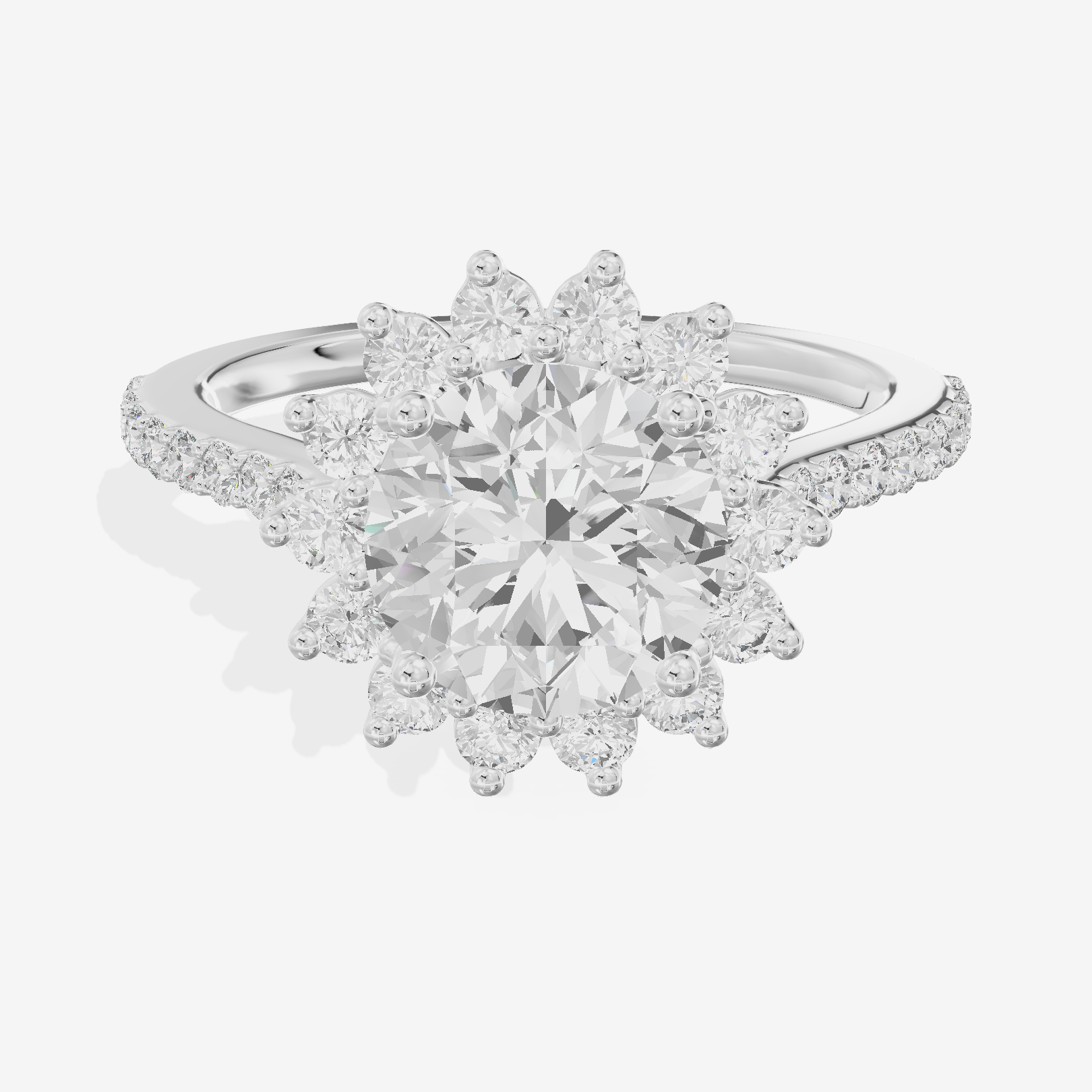 Sincere Halo Round Engagement Ring (1/15 ct. tw.) in Platinum