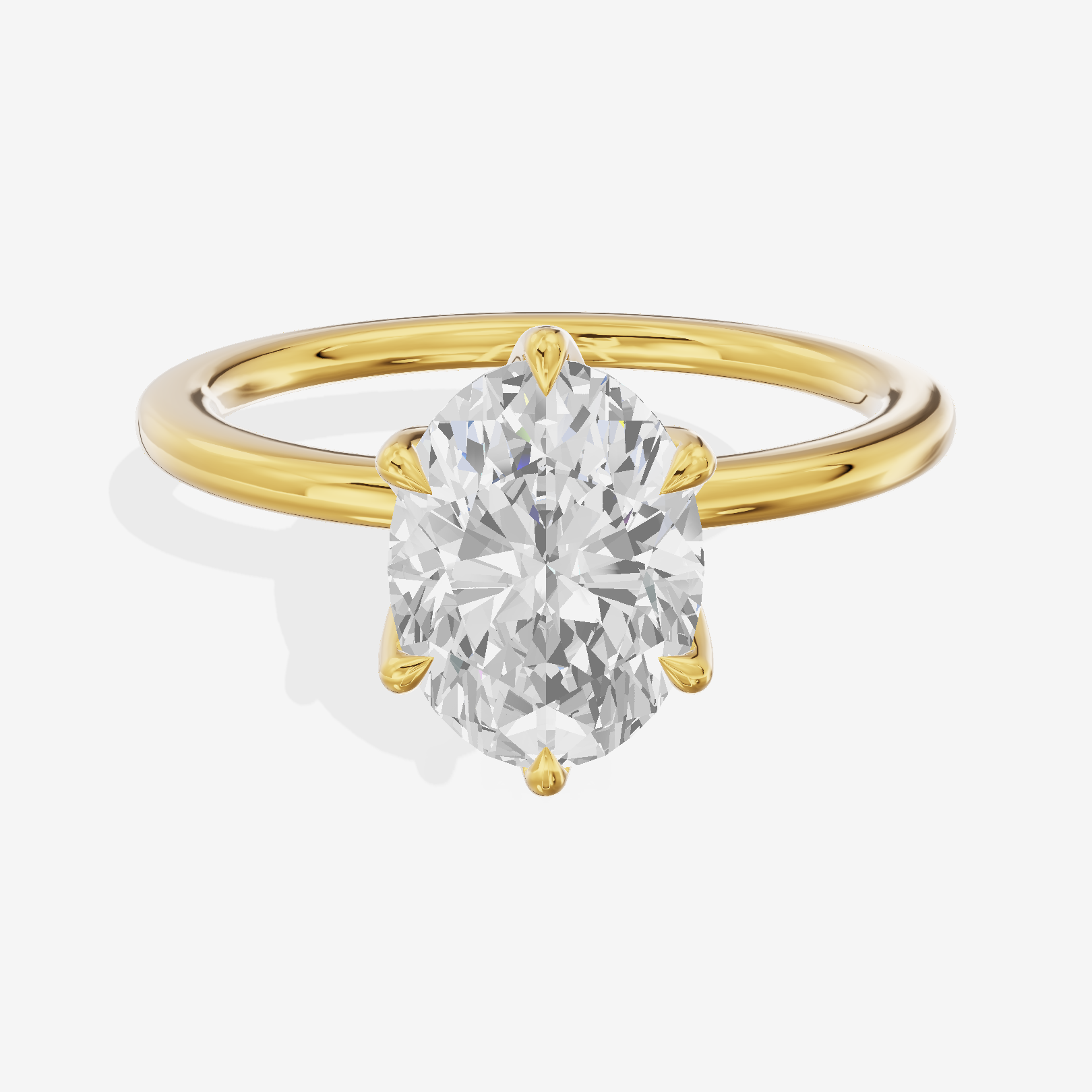 Aurea 1.5mm Oval Six-Prong Engagement Ring in 14K Yellow Gold