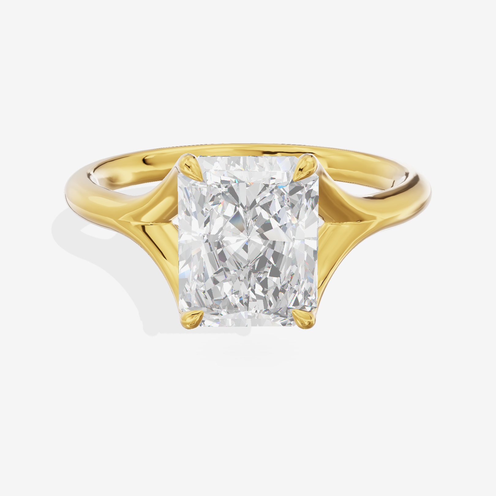 Classic Aurea 2mm Radiant Solitaire Engagement Ring in 14K Yellow Gold