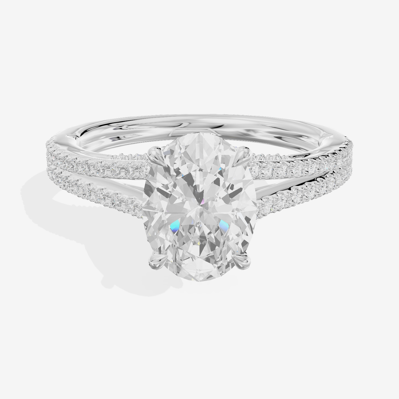 Aimora Cathedral 2mm Oval Solitaire Engagement Ring (1/3 ct. tw.) in 14K White Gold