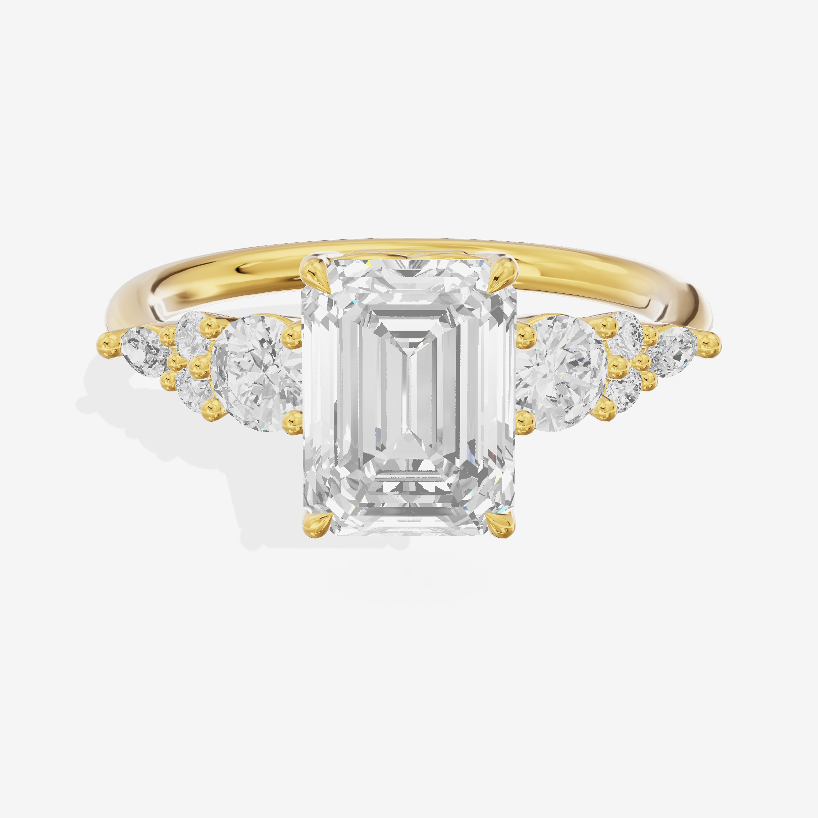 Triade Eternity Emerald Three Stone Engagement Ring (2/5 ct. tw.) in 18K Yellow Gold