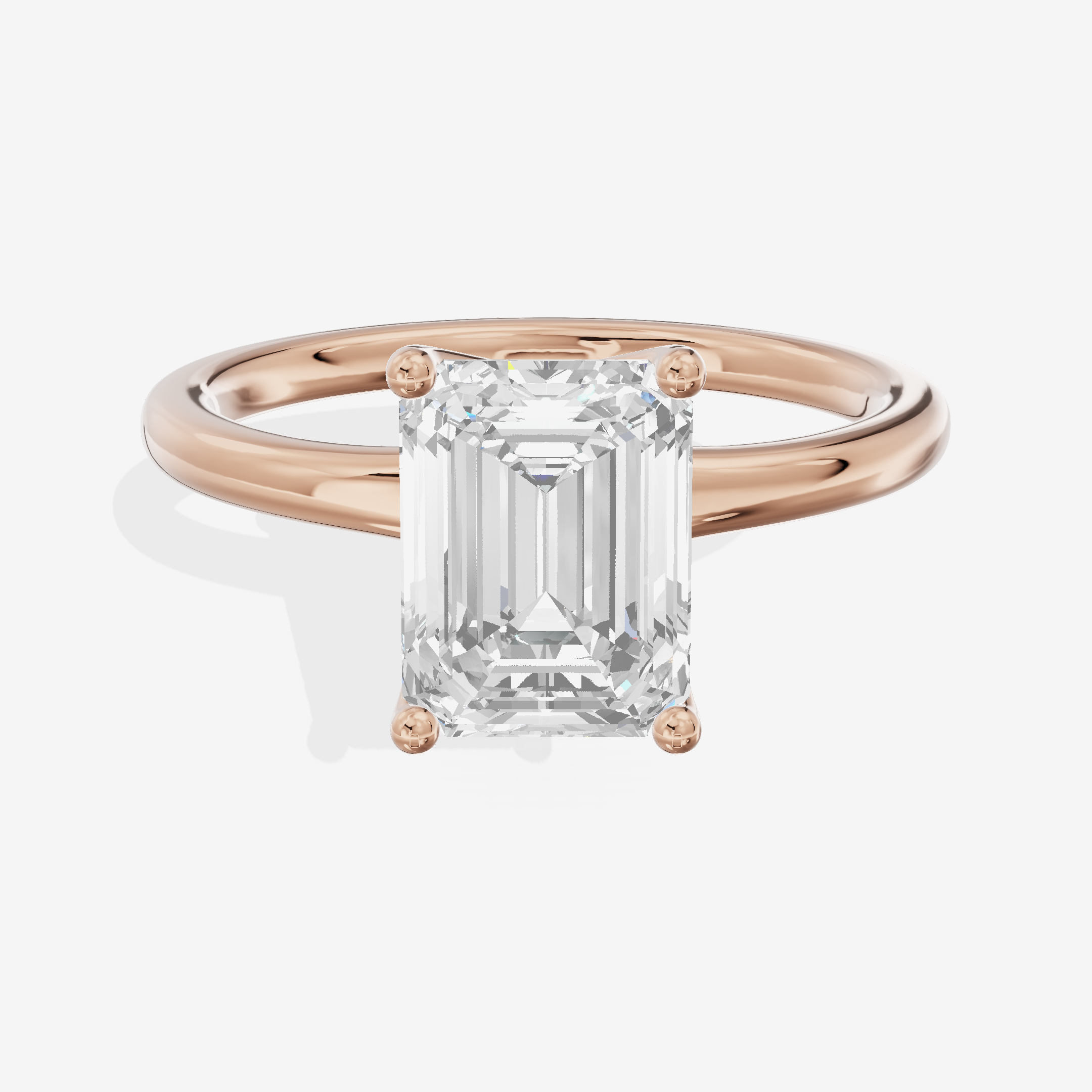 Linger 1.8mm Emerald Solitaire Engagement Ring in 18K Rose Gold